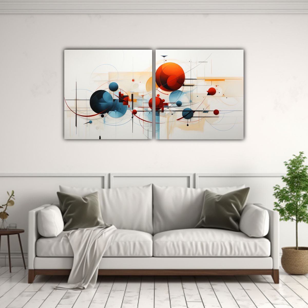 GENERICO - Pinturas Abstractas Contemporáneas De Líneas 120x60 Cm