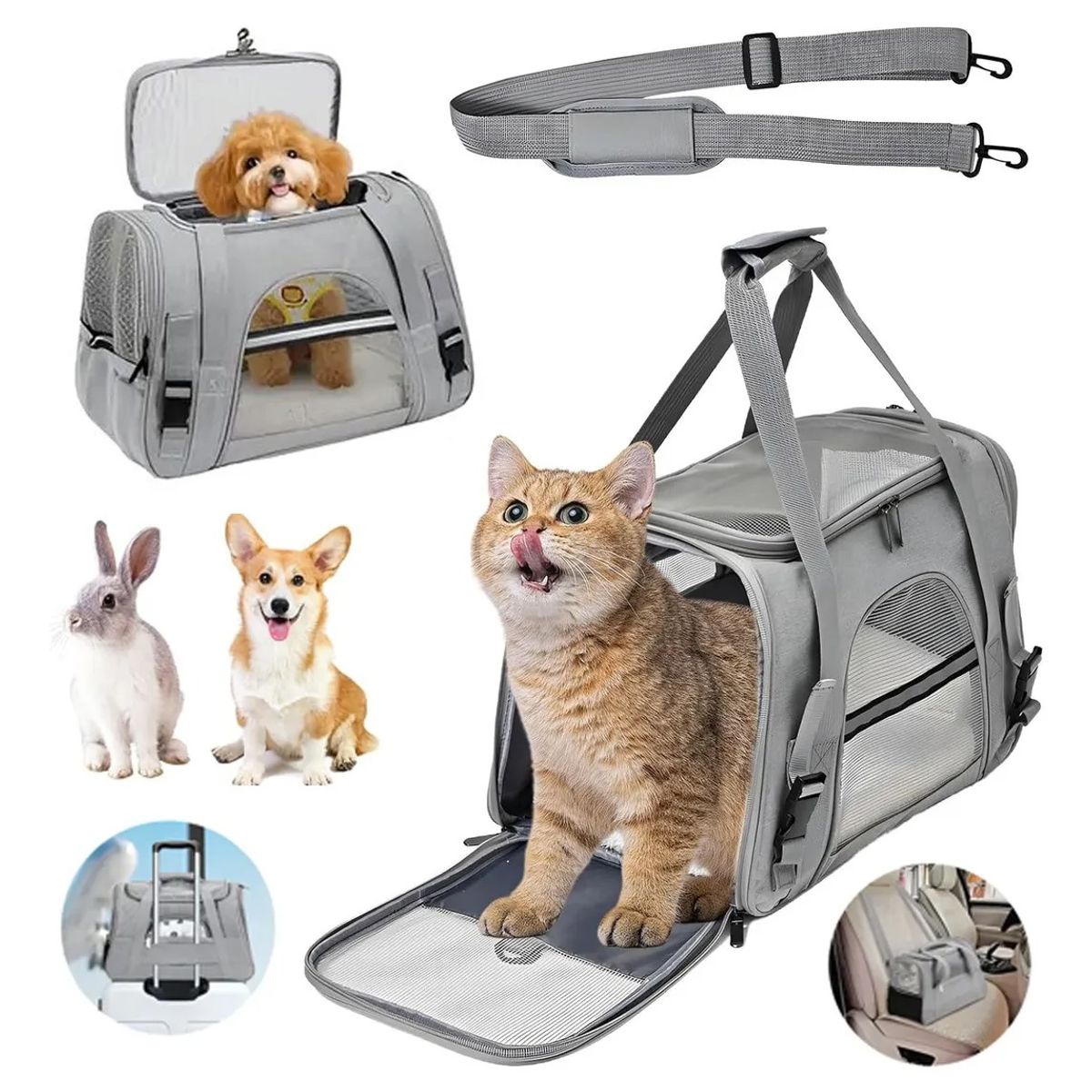 EVERSO - Bolso Transportador Para Mascota Gato Perros Multifuncional