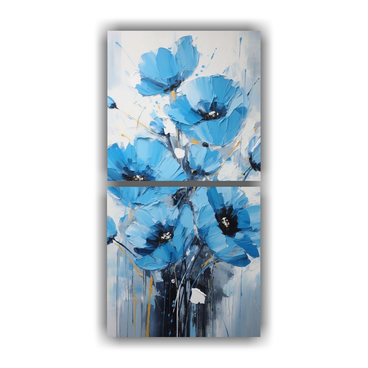 GENERICO - Pintura En Lienzo Juvenil De Amapolas Azules En 70x140 Cm