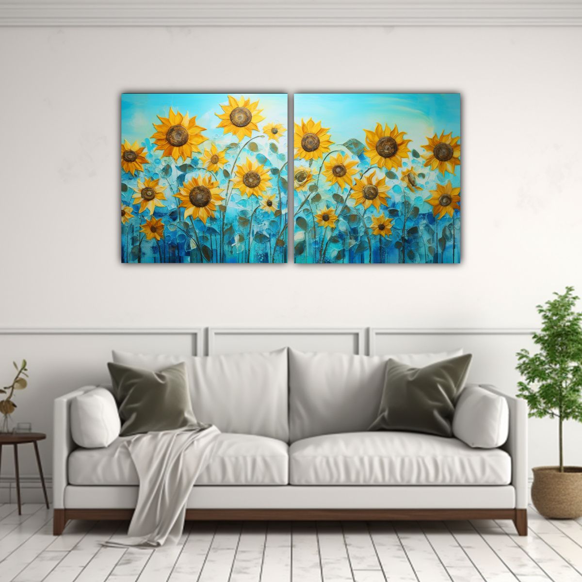 GENERICO - Cuadro Decorativo Para Oficina De Girasoles 140x70 Cm