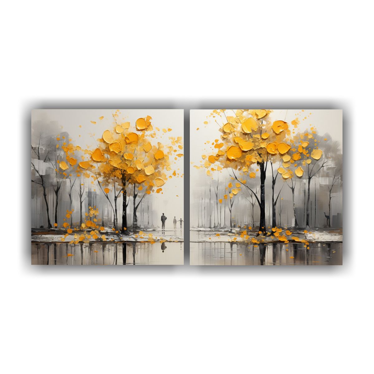 GENERICO - Dos Cuadros De Pared Expresión Mural Pintura 120x60 Cm