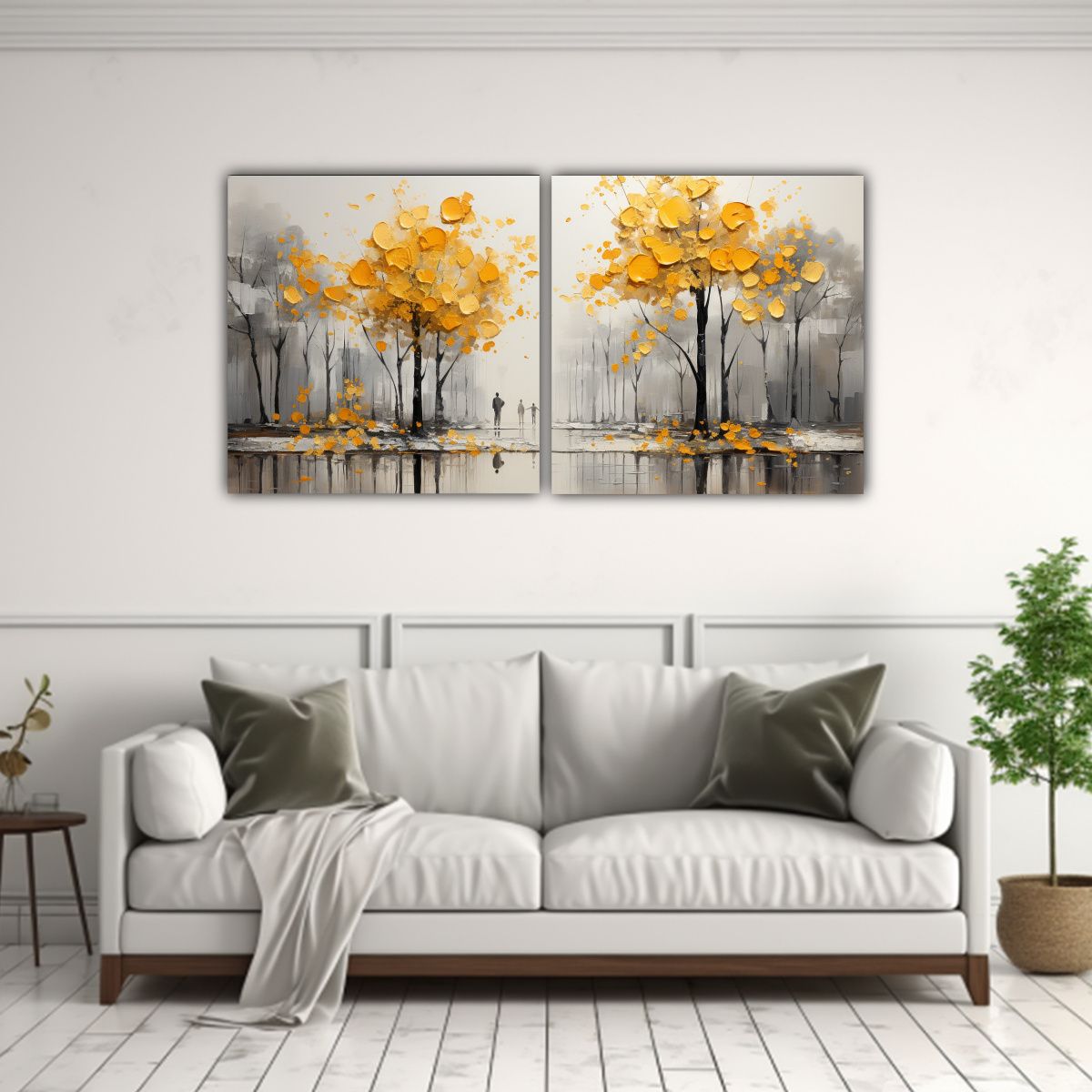 GENERICO - Dos Cuadros De Pared Expresión Mural Pintura 120x60 Cm