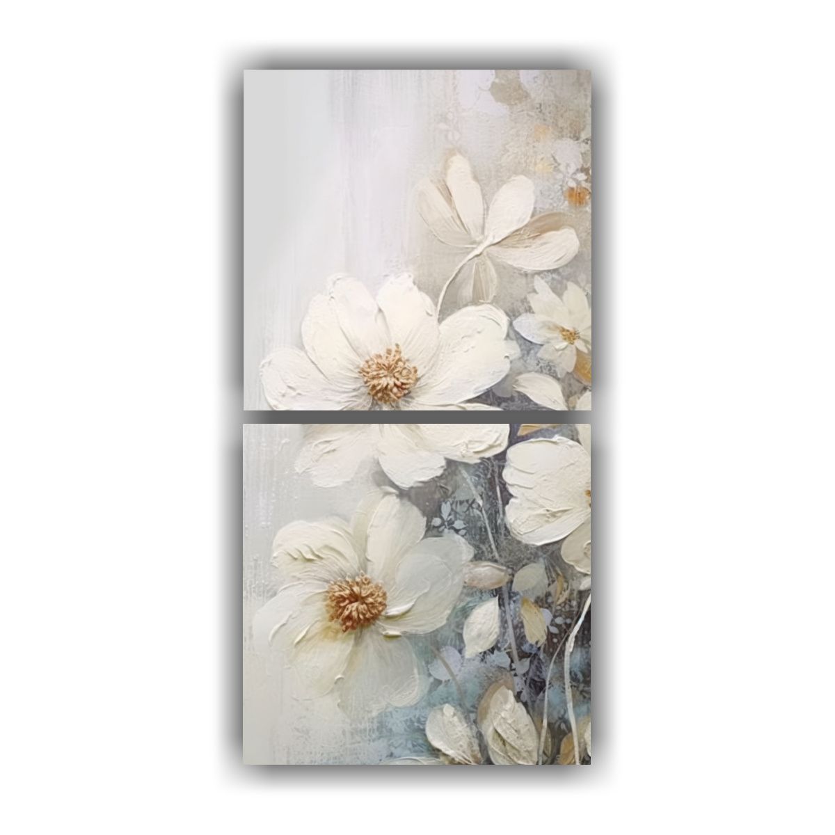 GENERICO - Conjunto 2 Telas En Bastidor Equilibrio Textura 70x140 Cm