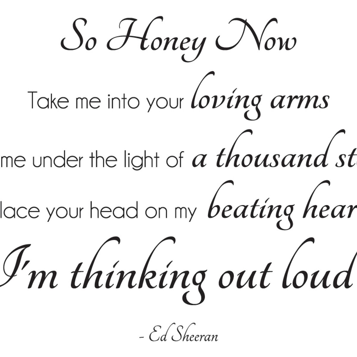 GENERICO - Decomural Thinking Out Loud Ed Sheeran Song Lyric WS-40941