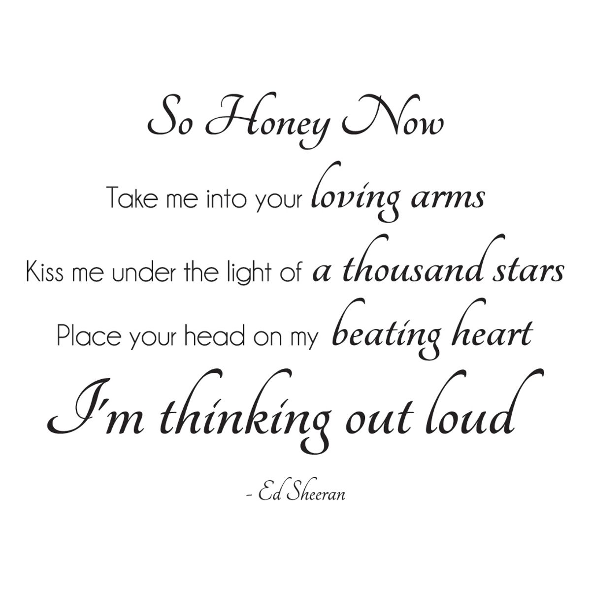 GENERICO - Decomural Thinking Out Loud Ed Sheeran Song Lyric WS-40941