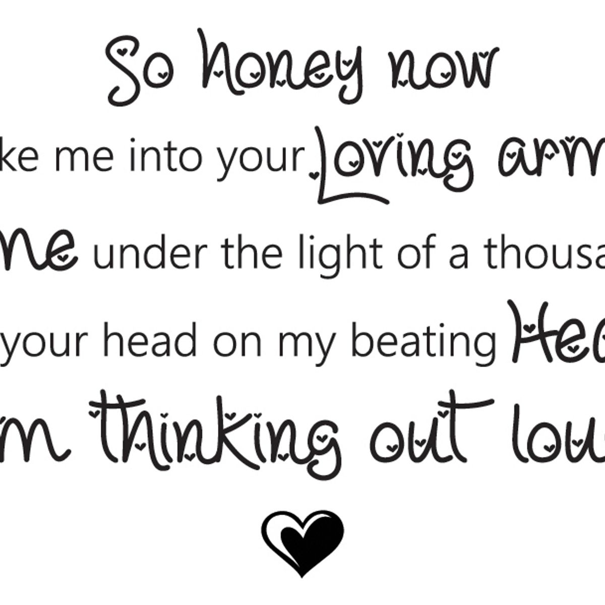 GENERICO - Decomural Thinking Out Loud Ed Sheeran Song Lyrics WS-40940