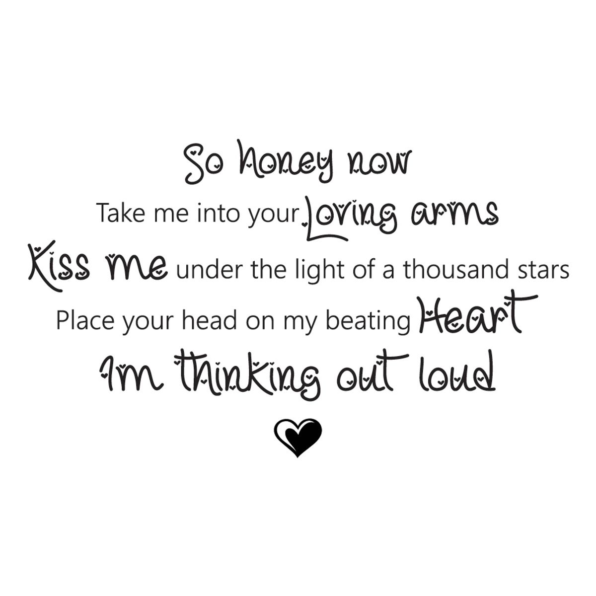 GENERICO - Decomural Thinking Out Loud Ed Sheeran Song Lyrics WS-40940
