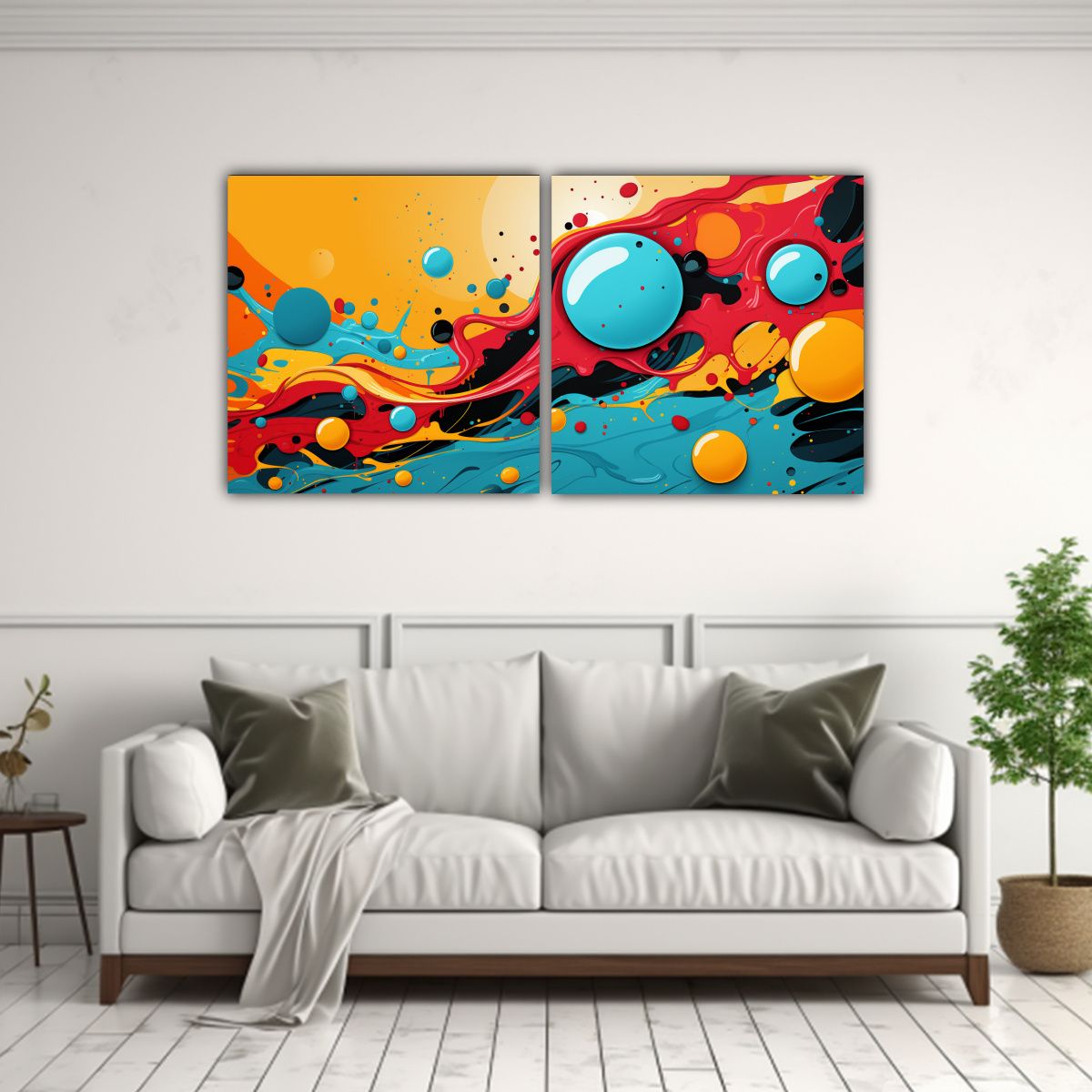 GENERICO - Cuadros Abstractos Intensos Diseño Popart Mobile 120x60 Cm