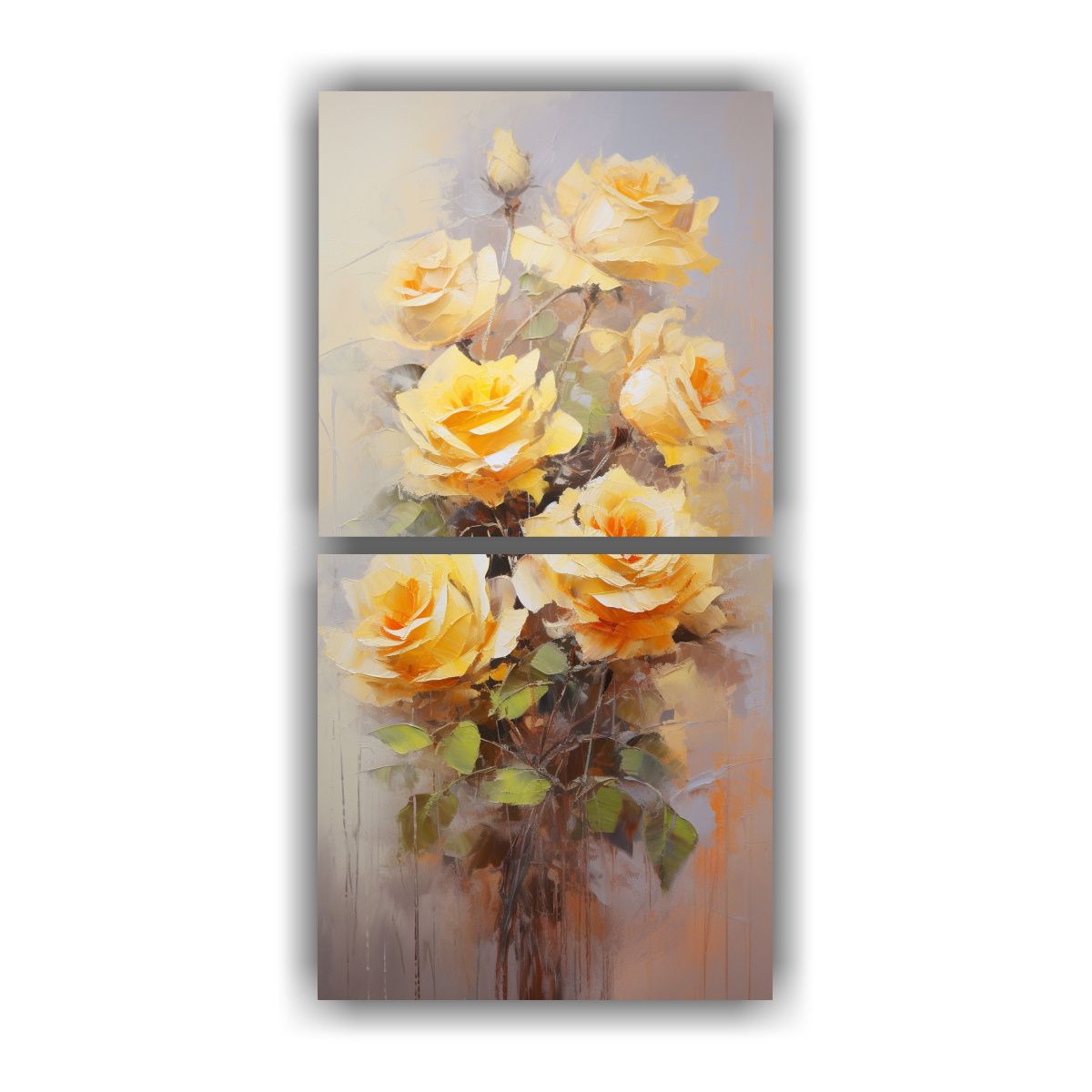 GENERICO - Pintura En Lienzo Dos Cuadros Vertical 70x140 Cm