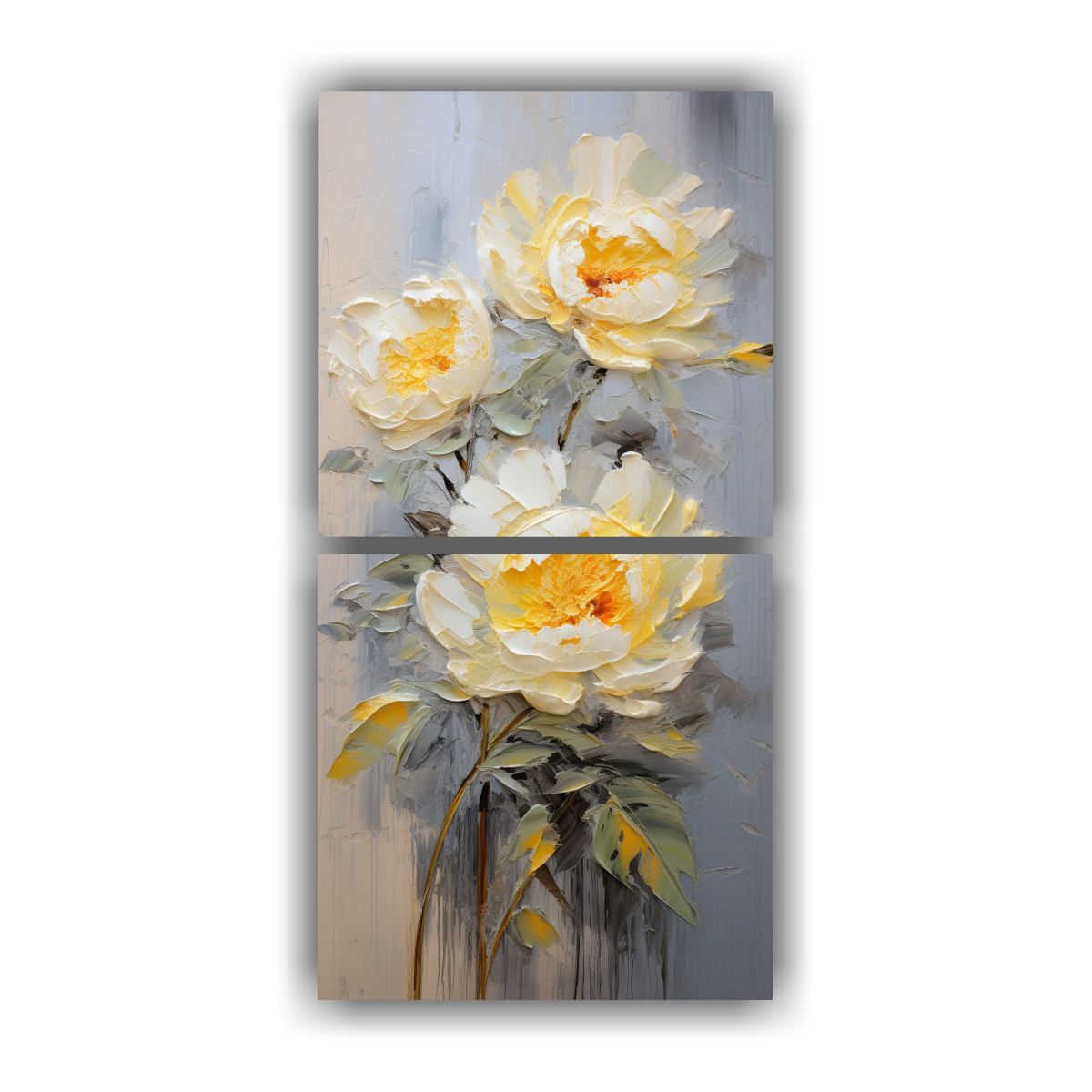 GENERICO - Díptico Impreso Profundidad Flores Amarillas 70x140 Cm