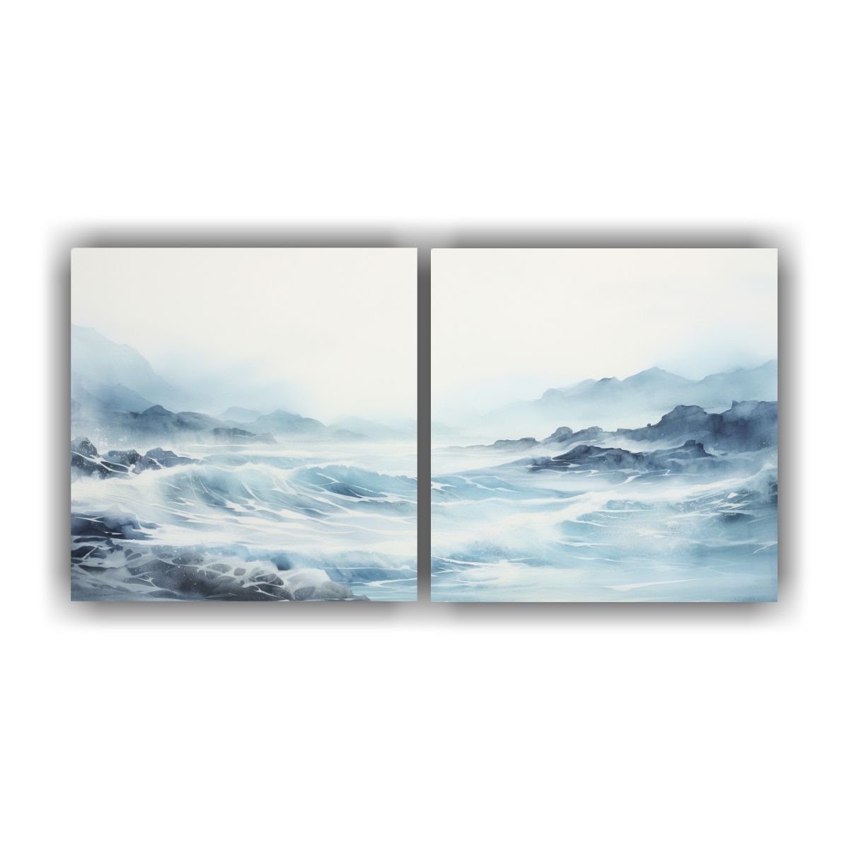 GENERICO - Set 2 Telas Abstractas Multicolores De Escena 120x60 Cm