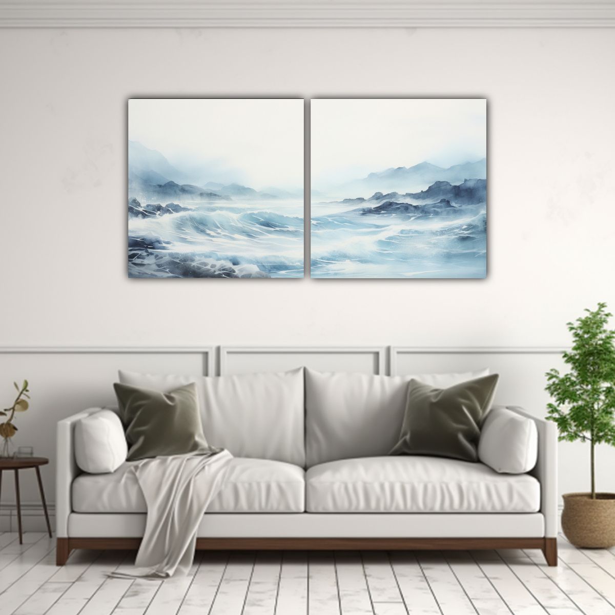 GENERICO - Set 2 Telas Abstractas Multicolores De Escena 120x60 Cm