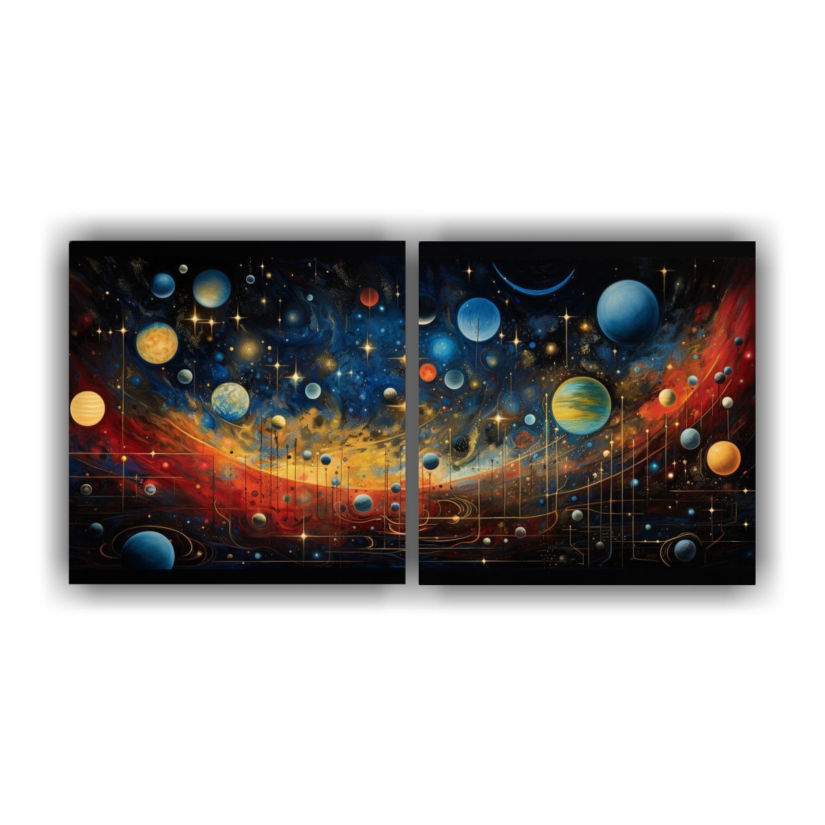 GENERICO - Pinturas Decorativas Con Temática Floral Dos 140x70 Cm