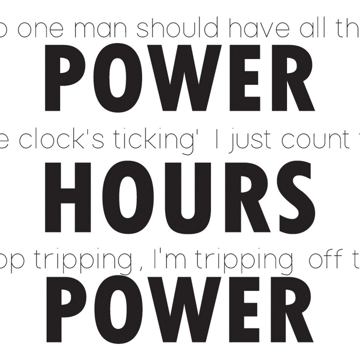 GENERICO - Decomural Kanye West Power Song Lyrics WS-40972