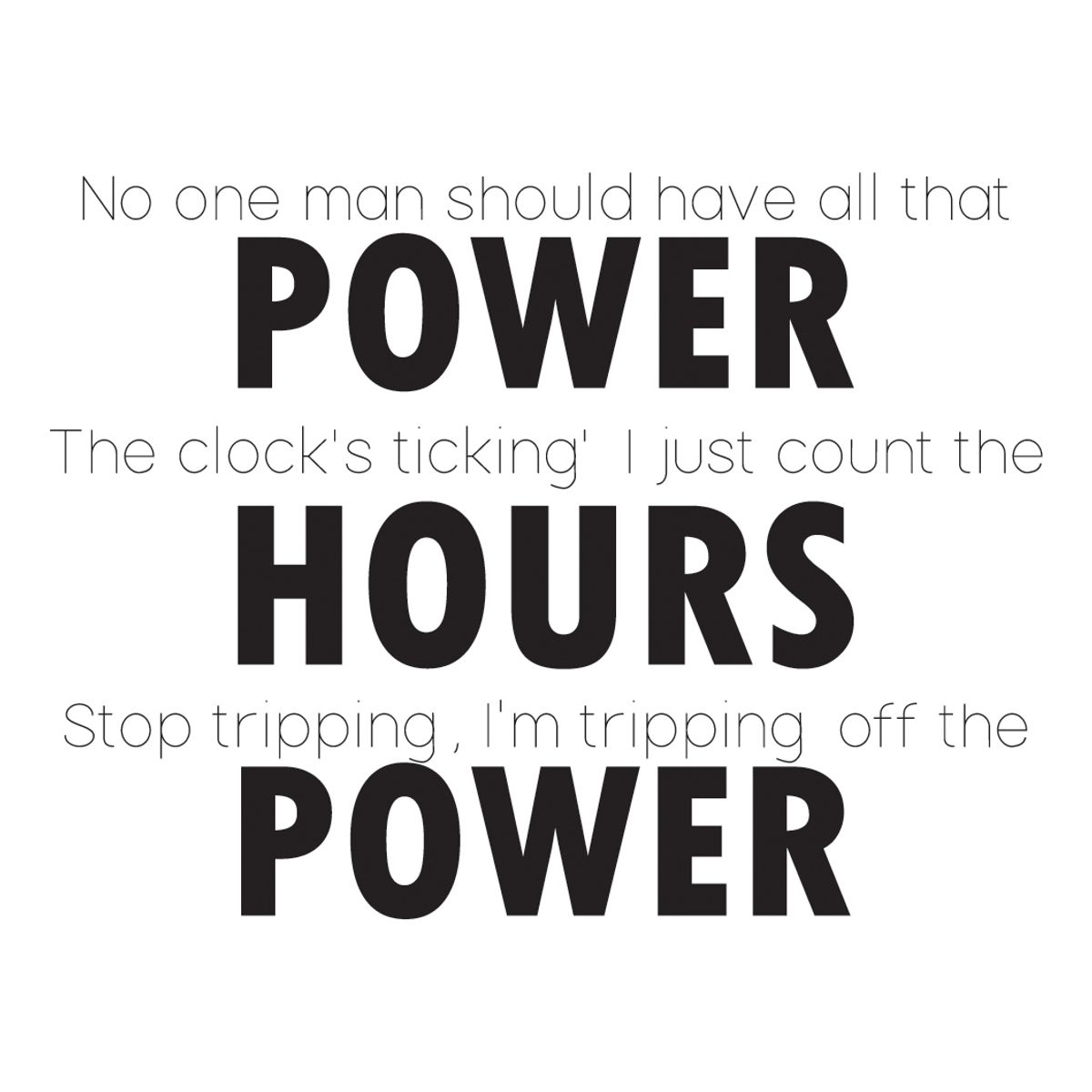 GENERICO - Decomural Kanye West Power Song Lyrics WS-40972