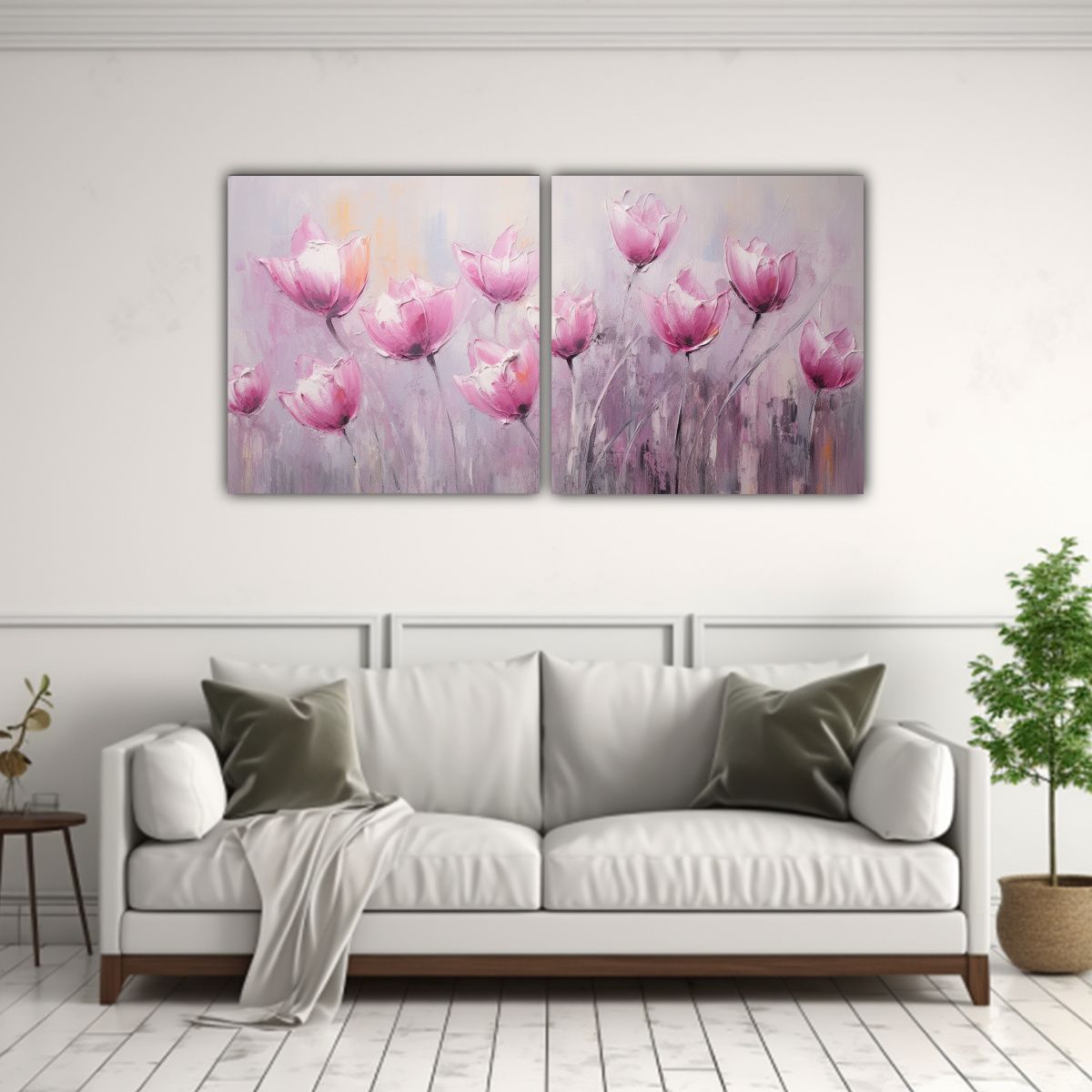 GENERICO - Cuadro Alta Calidad Pop Art De Tulipanes Rosados 140x70 Cm