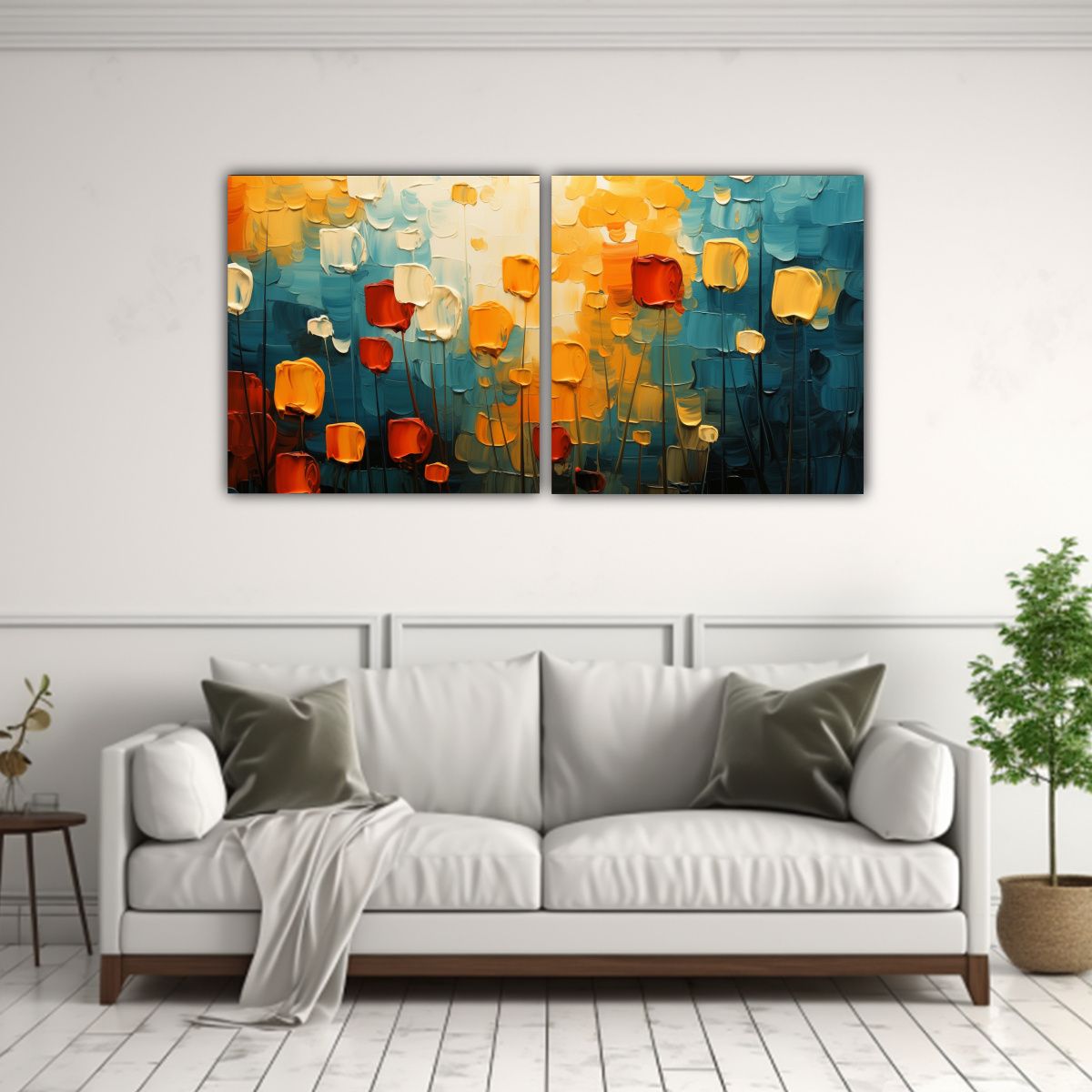 GENERICO - Cuadro Abstracto En Tonos Armonía Colores 120x60 Cm