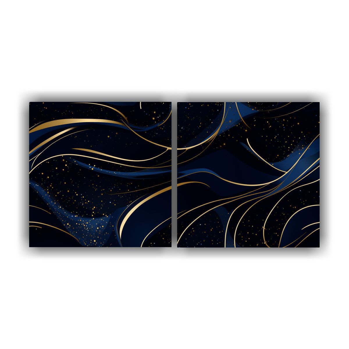 GENERICO - Dos Telas En Bastidor Imagen Alegría En Azul 160x80 Cm