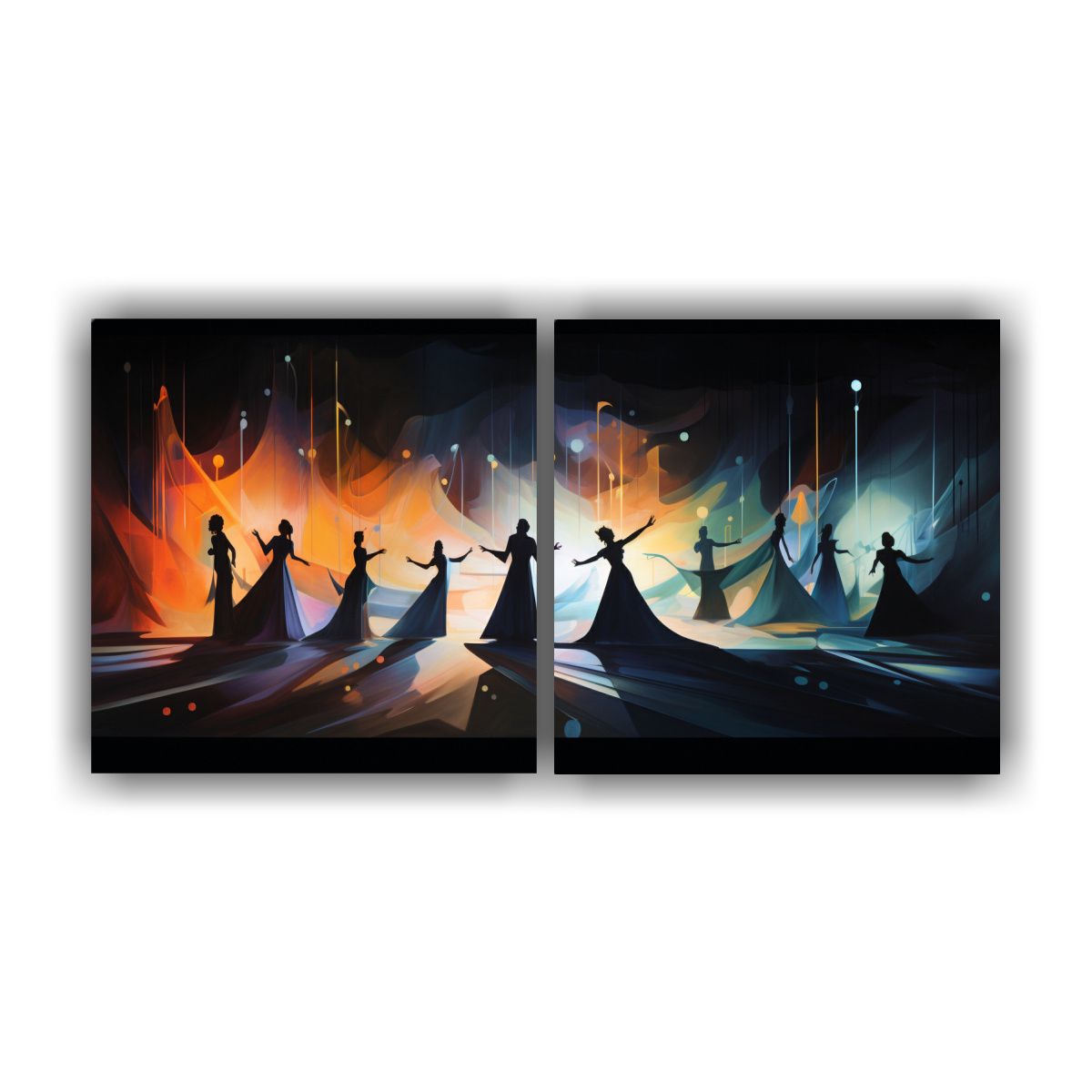 GENERICO - Cuadros Abstractos De Danza De Luz Y Sombra En 120x60 Cm