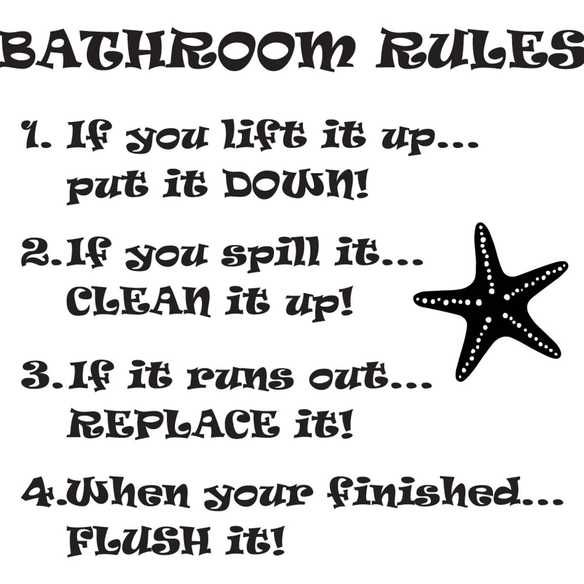 GENERICO - Decomural Bathroom Rules Bathroom WS-41026