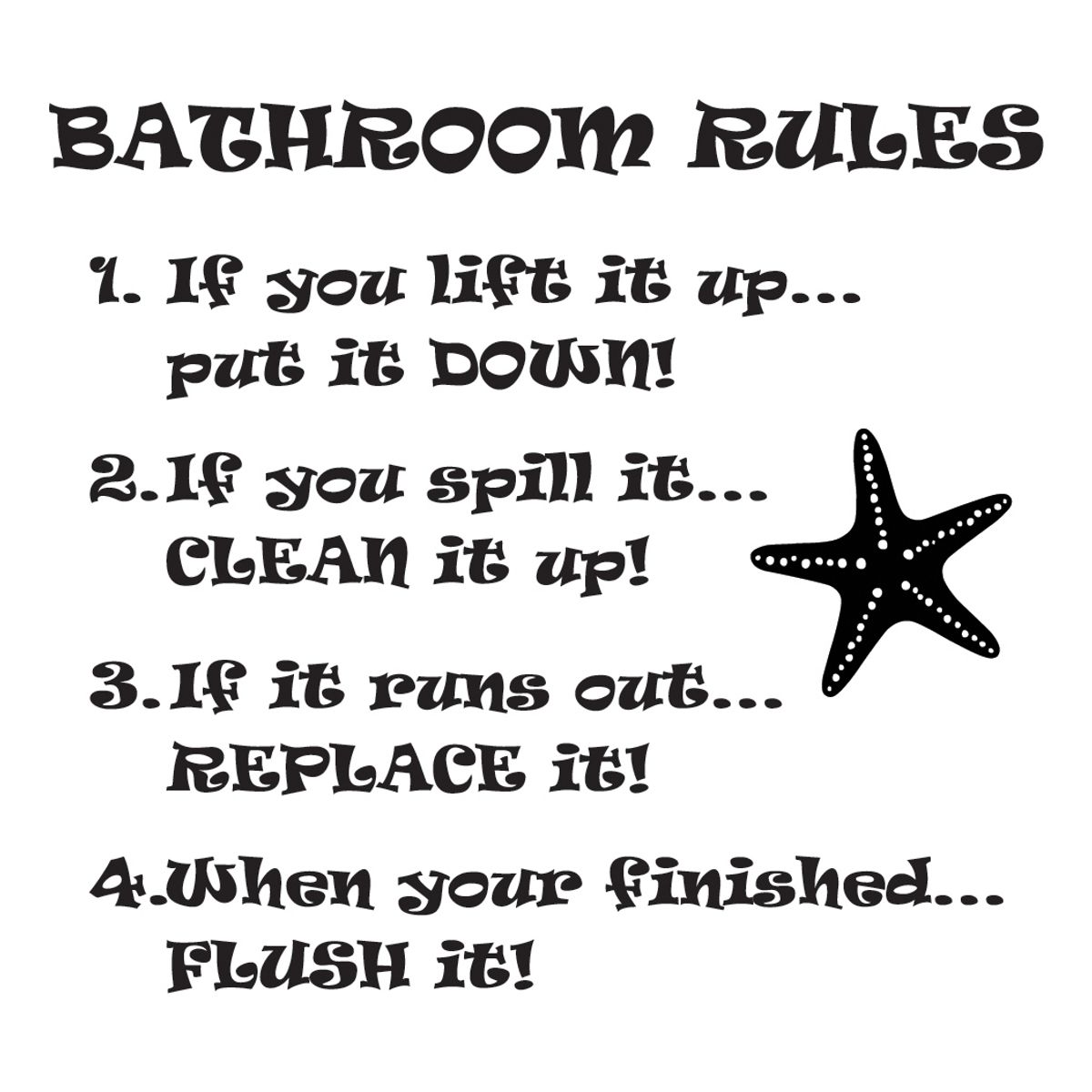 GENERICO - Decomural Bathroom Rules Bathroom WS-41026