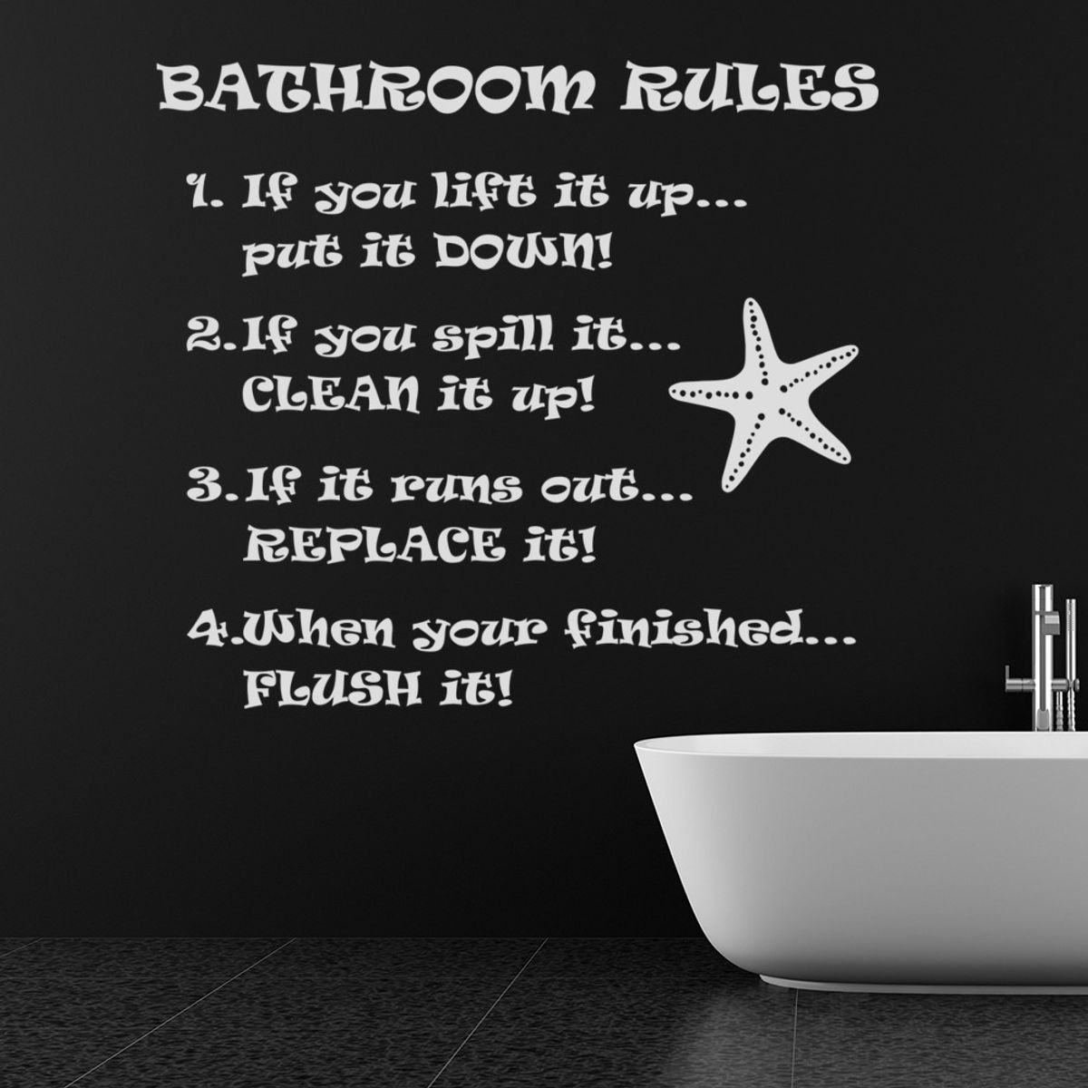 GENERICO - Decomural Bathroom Rules Bathroom WS-41026