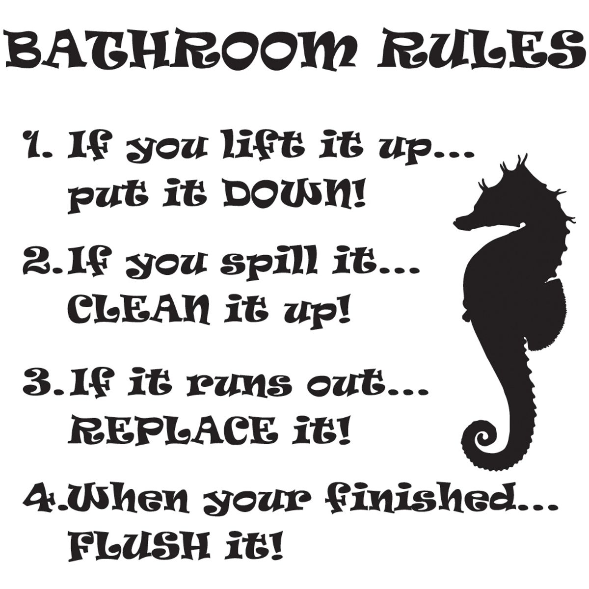 GENERICO - Decomural Bathroom Rules Bathroom WS-41027