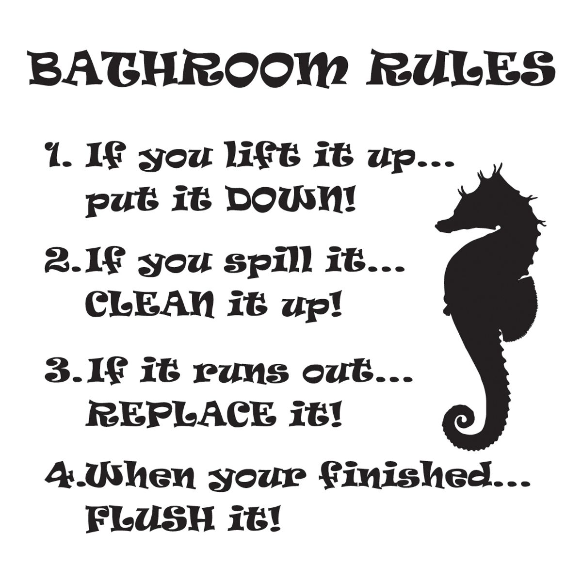 GENERICO - Decomural Bathroom Rules Bathroom WS-41027