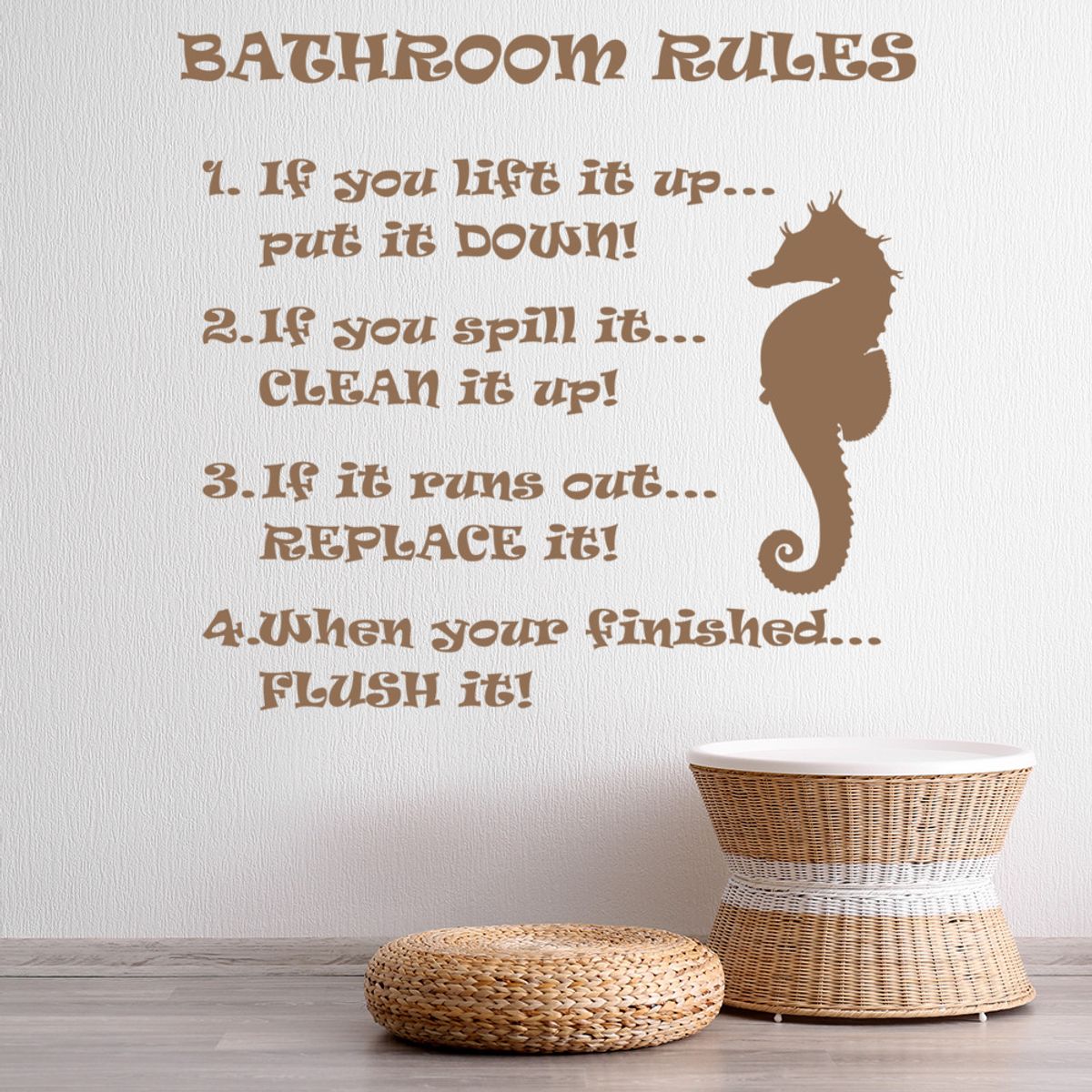 GENERICO - Decomural Bathroom Rules Bathroom WS-41027