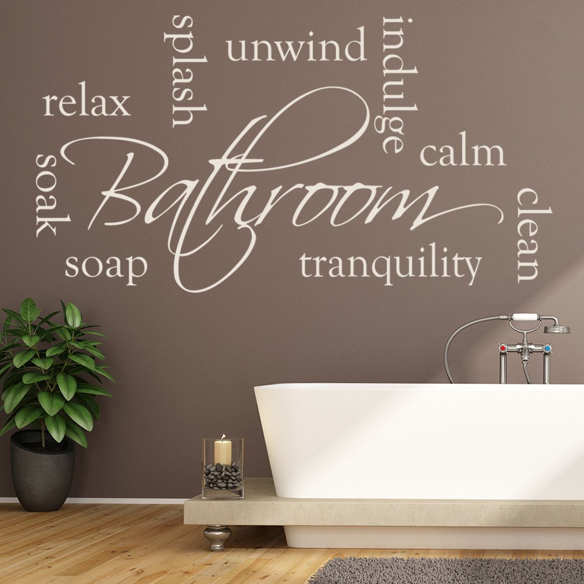 GENERICO - Decomural Bathroom Words Relax Soak Unwind WS-41025