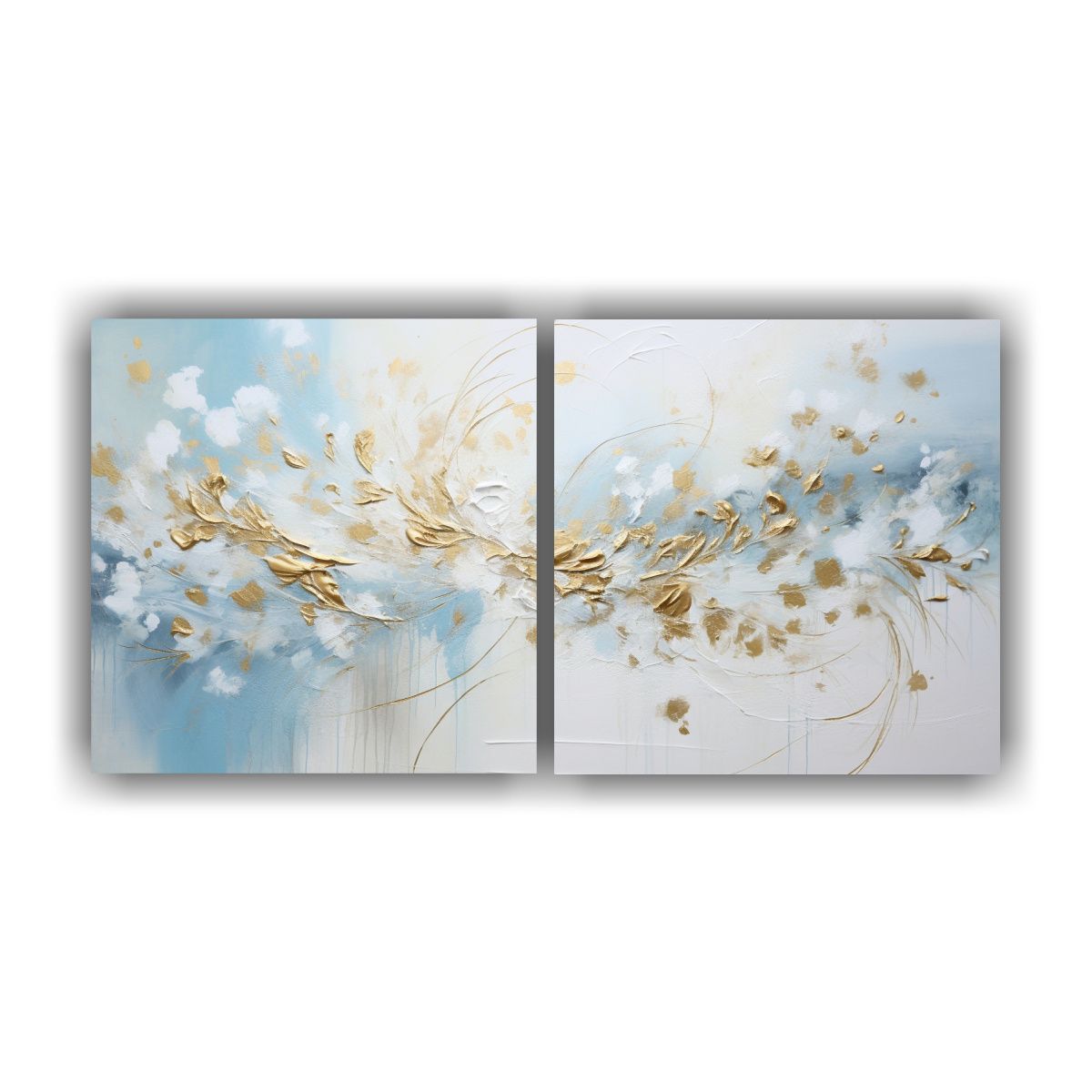 GENERICO - Conjunto 2 Telas En Bastidor Acuarela Blanca Y 120x60 Cm