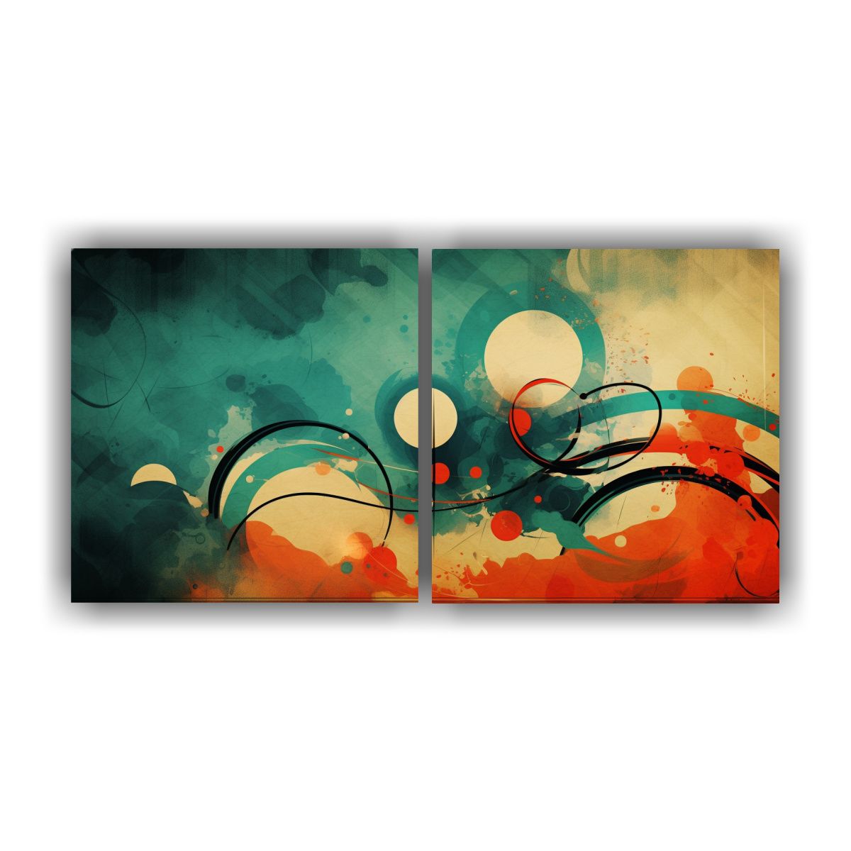 GENERICO - Set 2 Telas Bastidor Expresión Profundidad 120x60 Cm