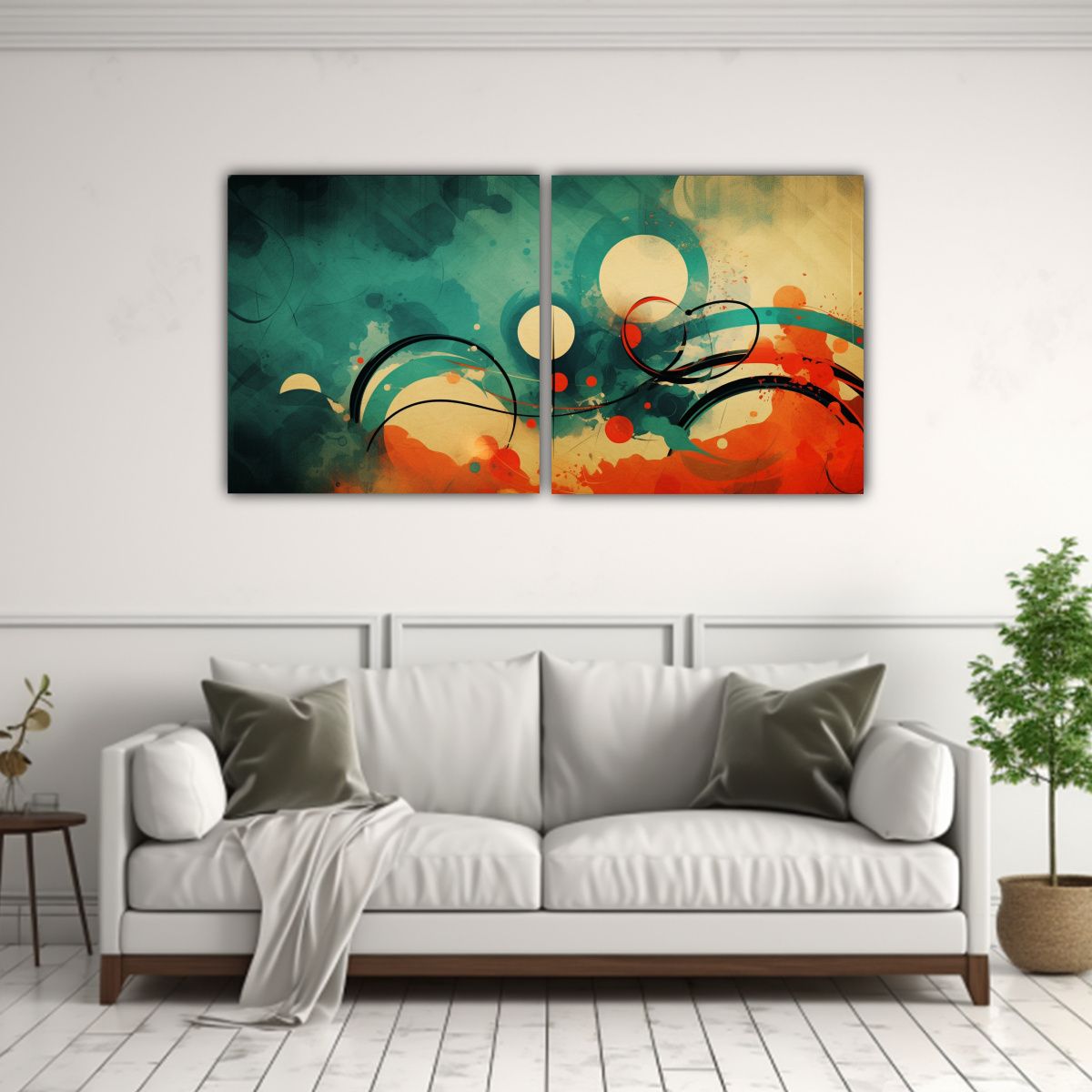 GENERICO - Set 2 Telas Bastidor Expresión Profundidad 120x60 Cm