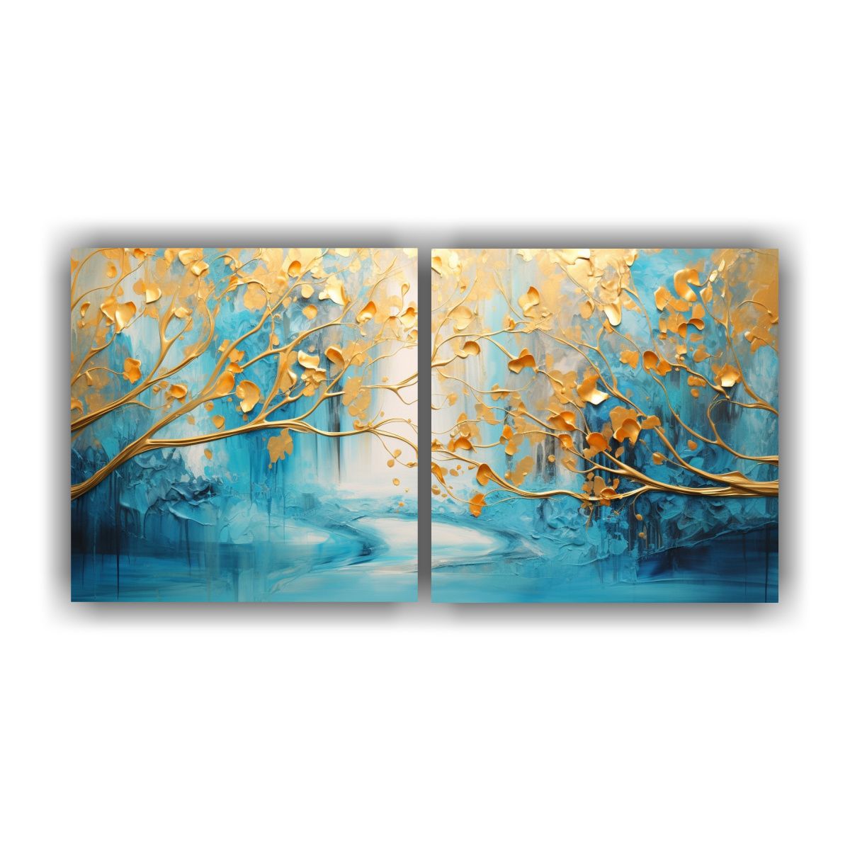 GENERICO - Set 2 Lienzos De Tela Moderno Con Representación 120x60 Cm