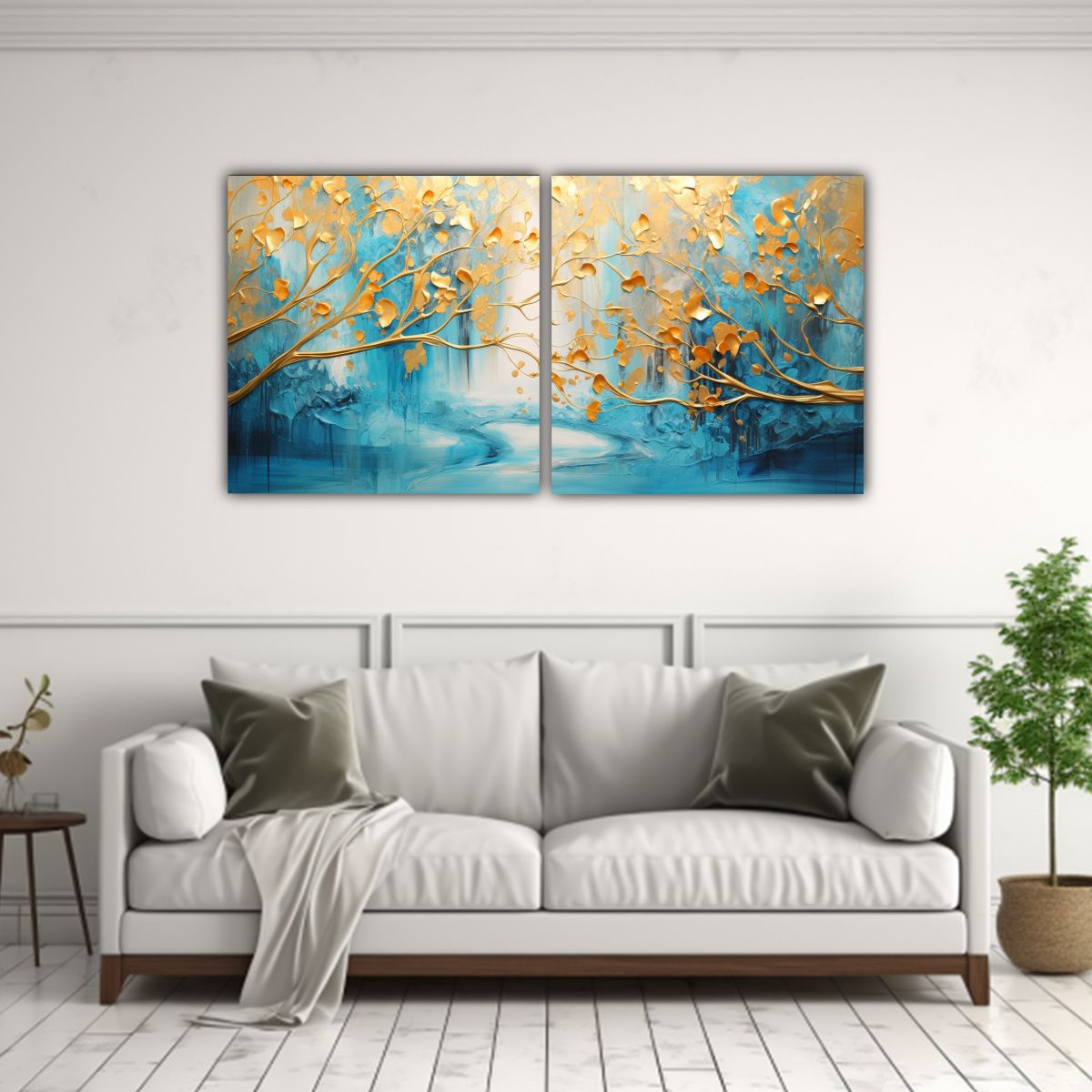 GENERICO - Set 2 Lienzos De Tela Moderno Con Representación 120x60 Cm