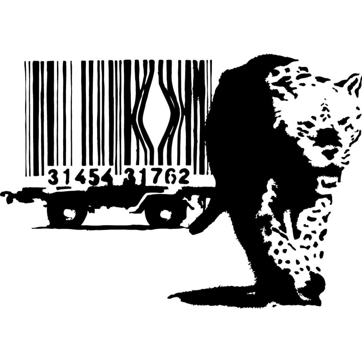 GENERICO - Decomural Leopard Bar Code Banksy WS-51323