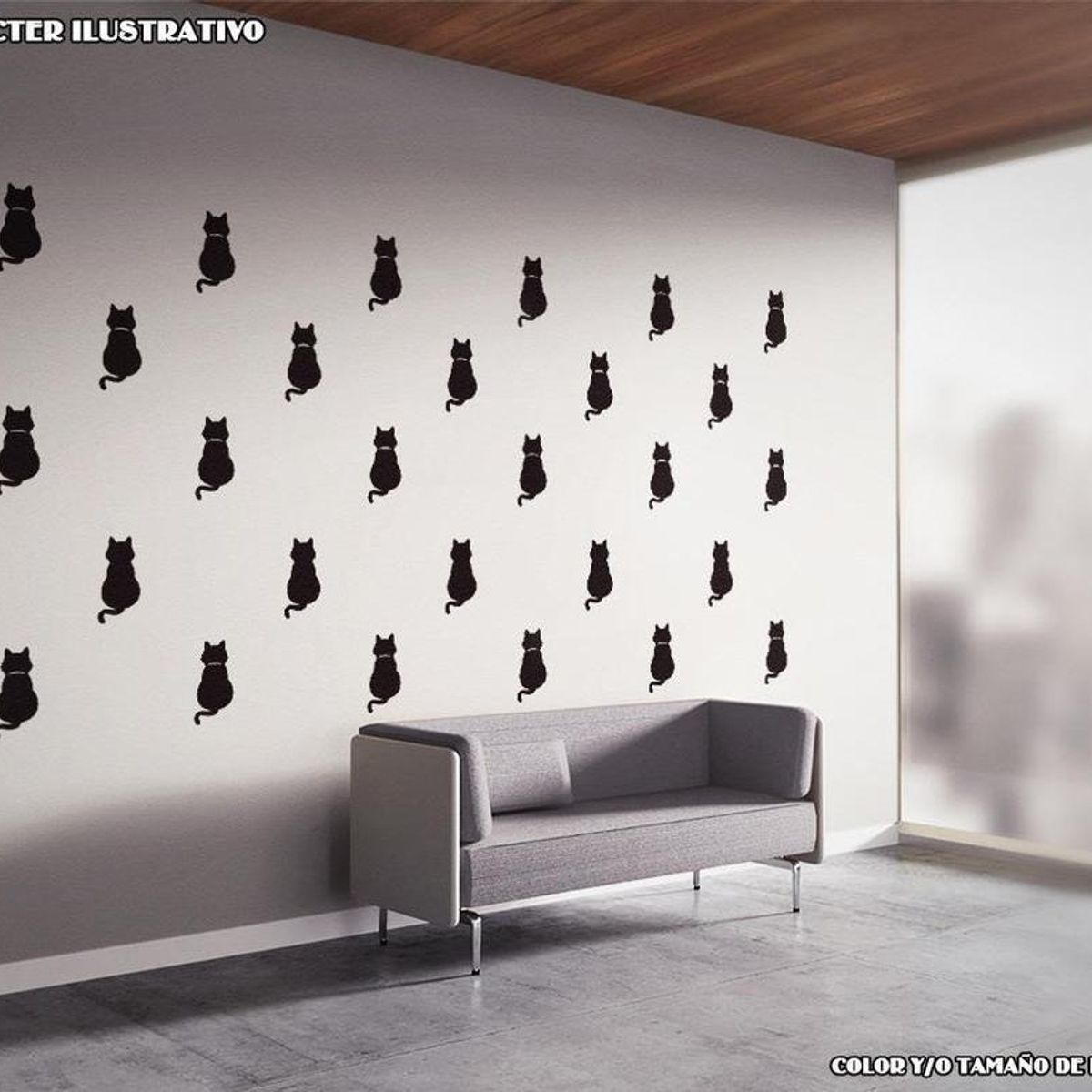 GENERICO - Decomural Black Cat Gato Gatito Kitten Tail WS-80028