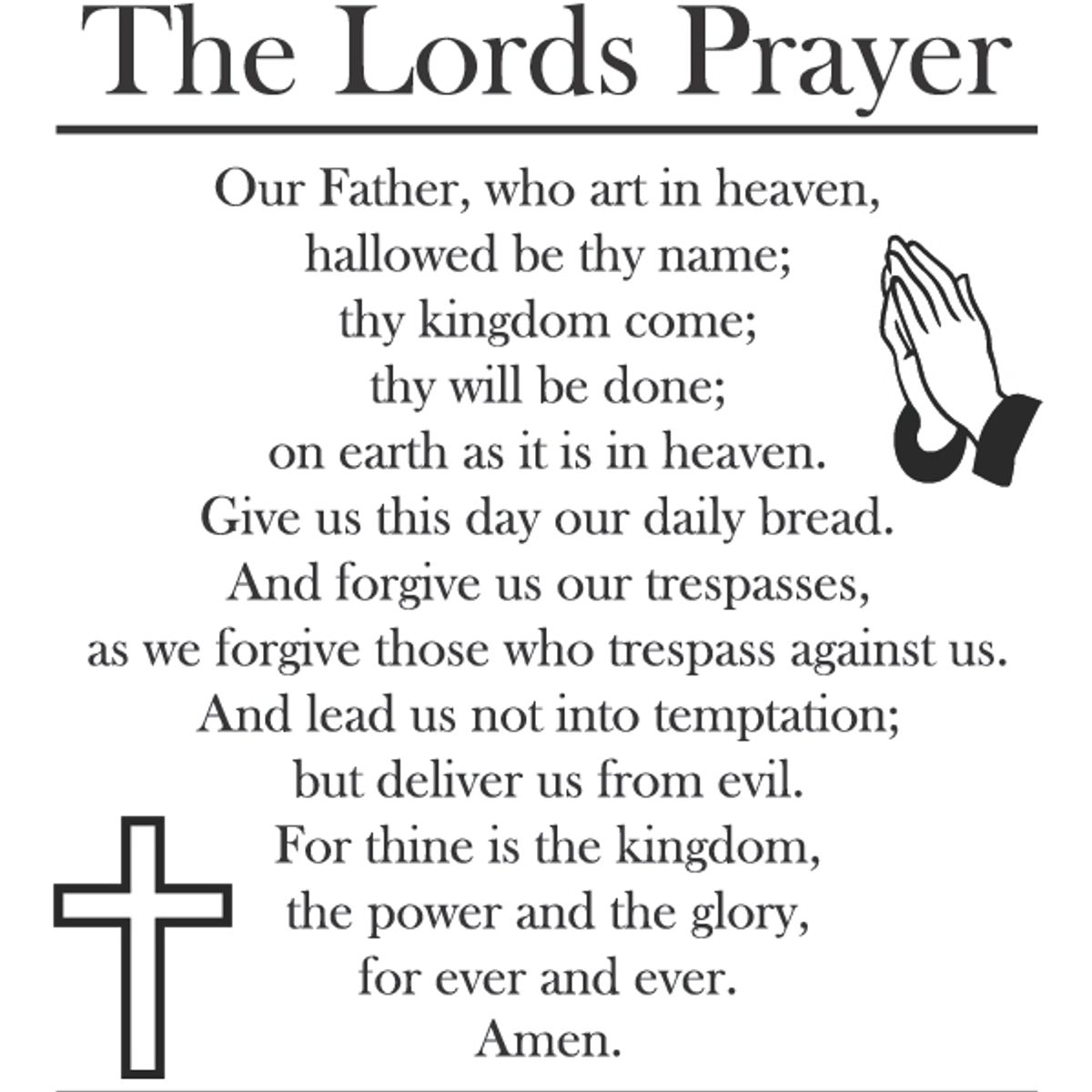 GENERICO - Decomural The Lords Prayer Christian Cross WS-42950
