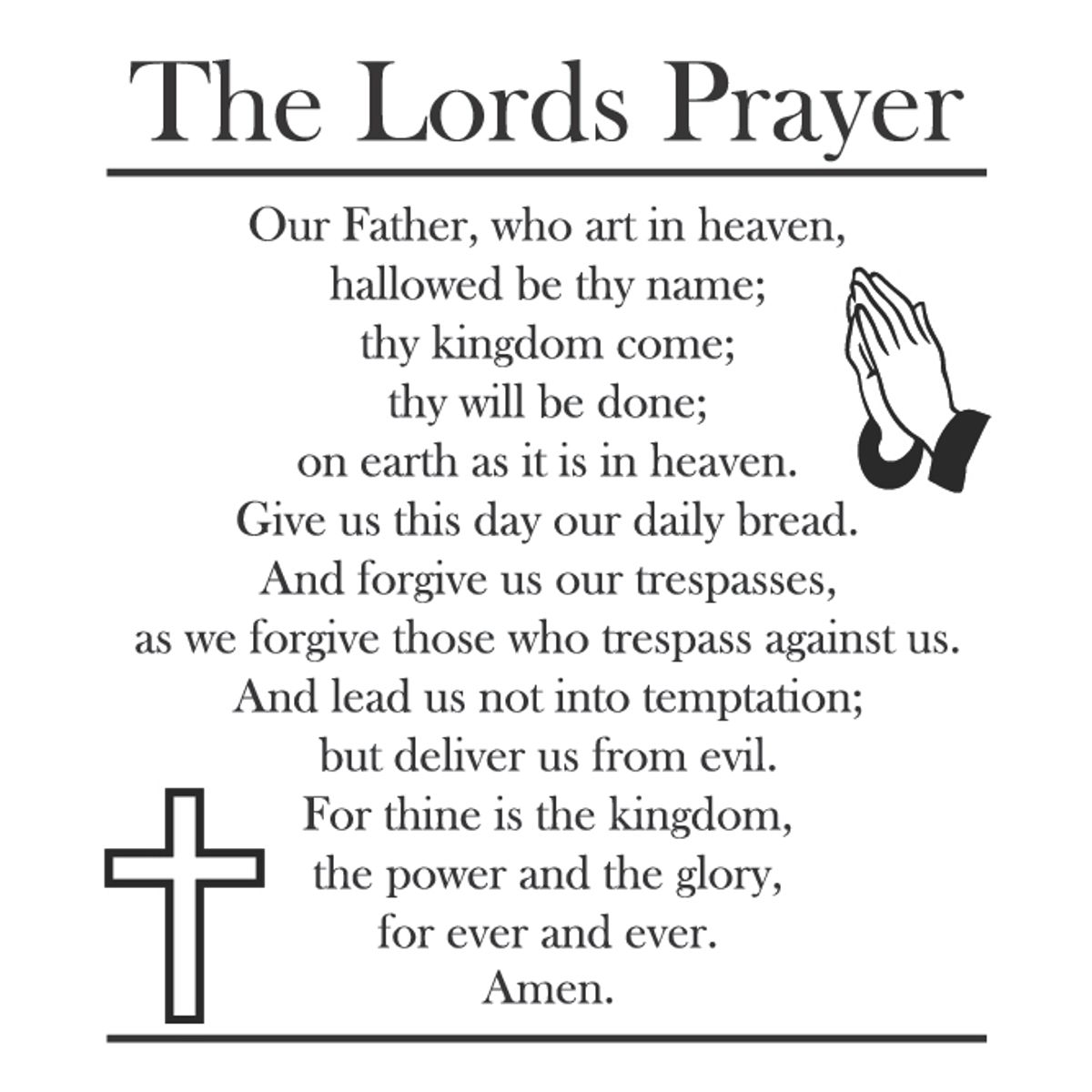 GENERICO - Decomural The Lords Prayer Christian Cross WS-42950