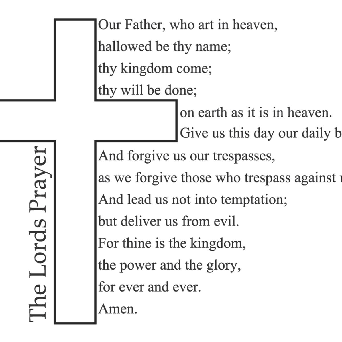 GENERICO - Decomural The Lords Prayer Christian Cross WS-42956