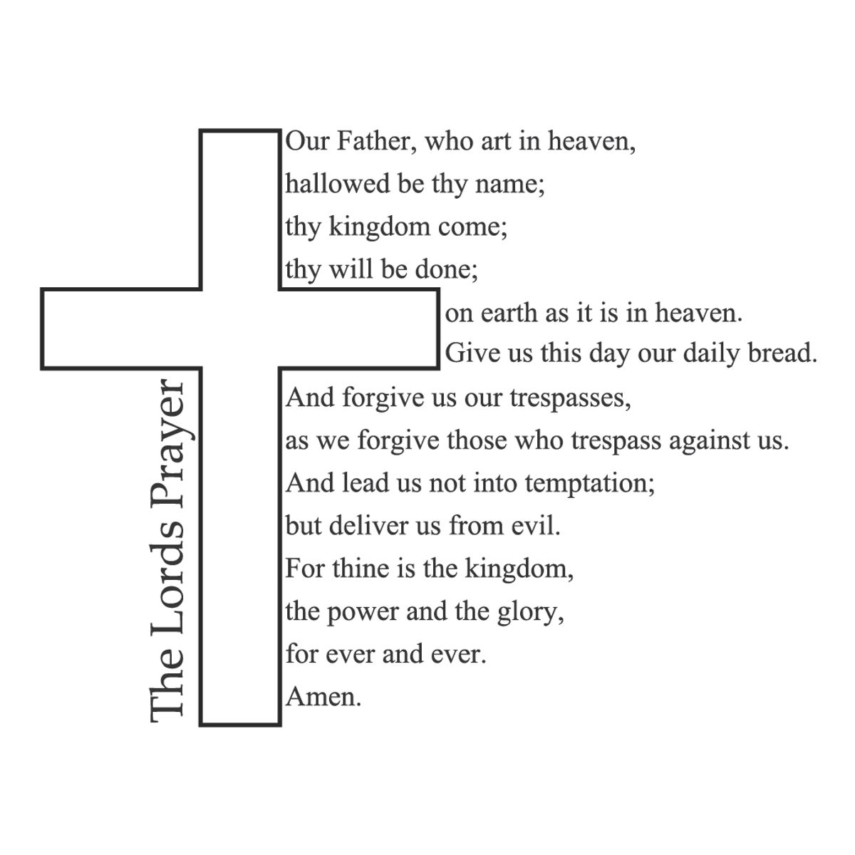 GENERICO - Decomural The Lords Prayer Christian Cross WS-42956