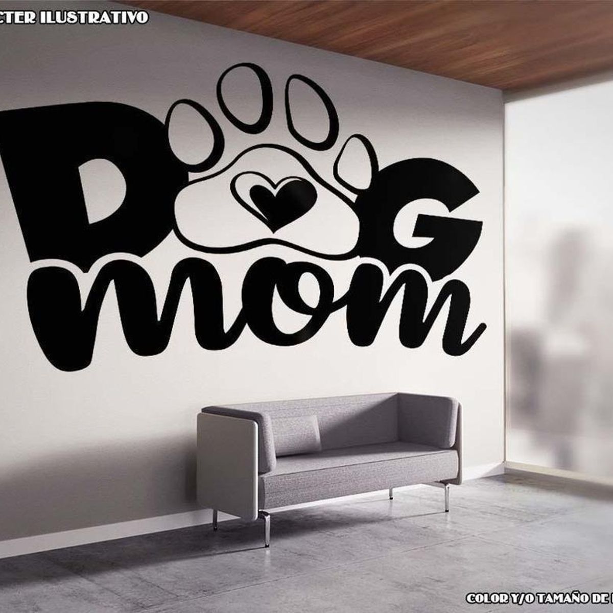 GENERICO - Decomural Dog Mom Paw Heart Dogs WS-80051