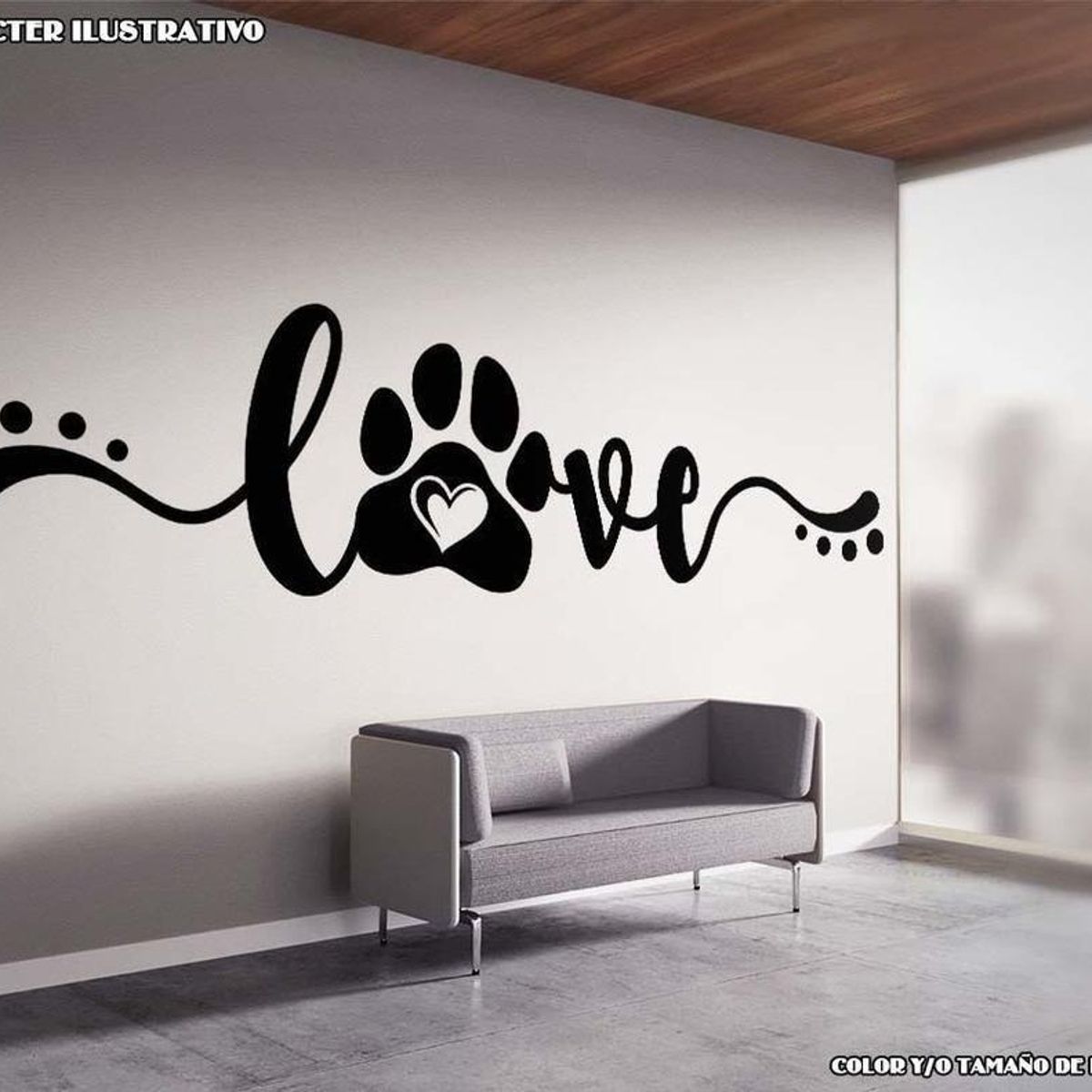 GENERICO - Decomural Handwritten Word Love Paw Print WS-80052