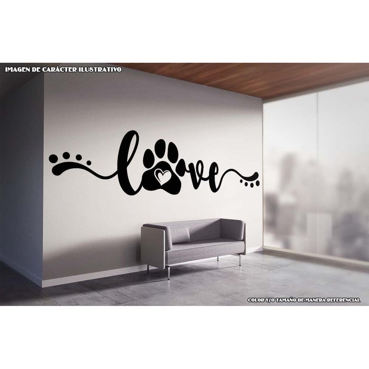 GENERICO - Decomural Handwritten Word Love Paw Print WS-80052