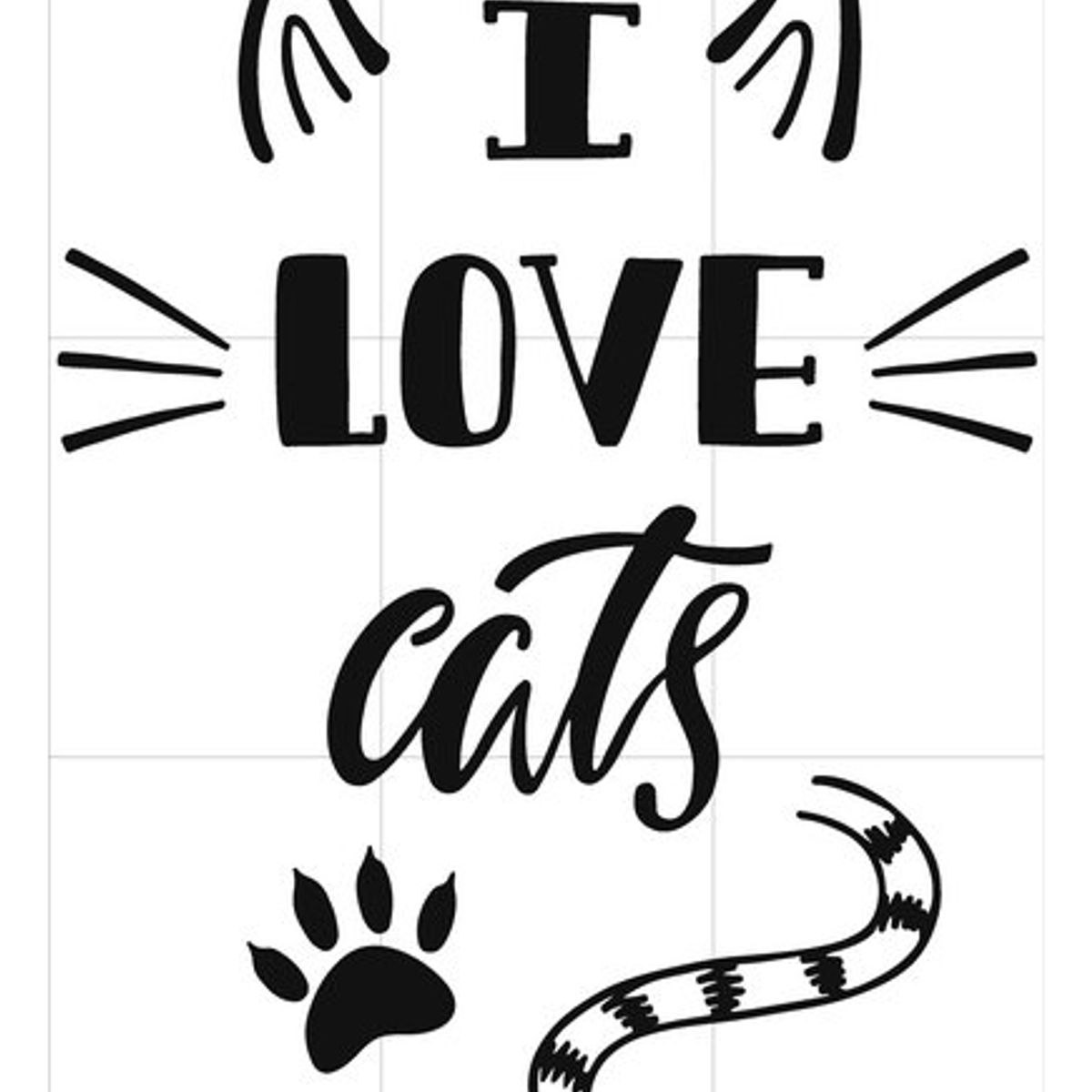 GENERICO - Decomural Love Cats Handwritten Kitty WS-80086