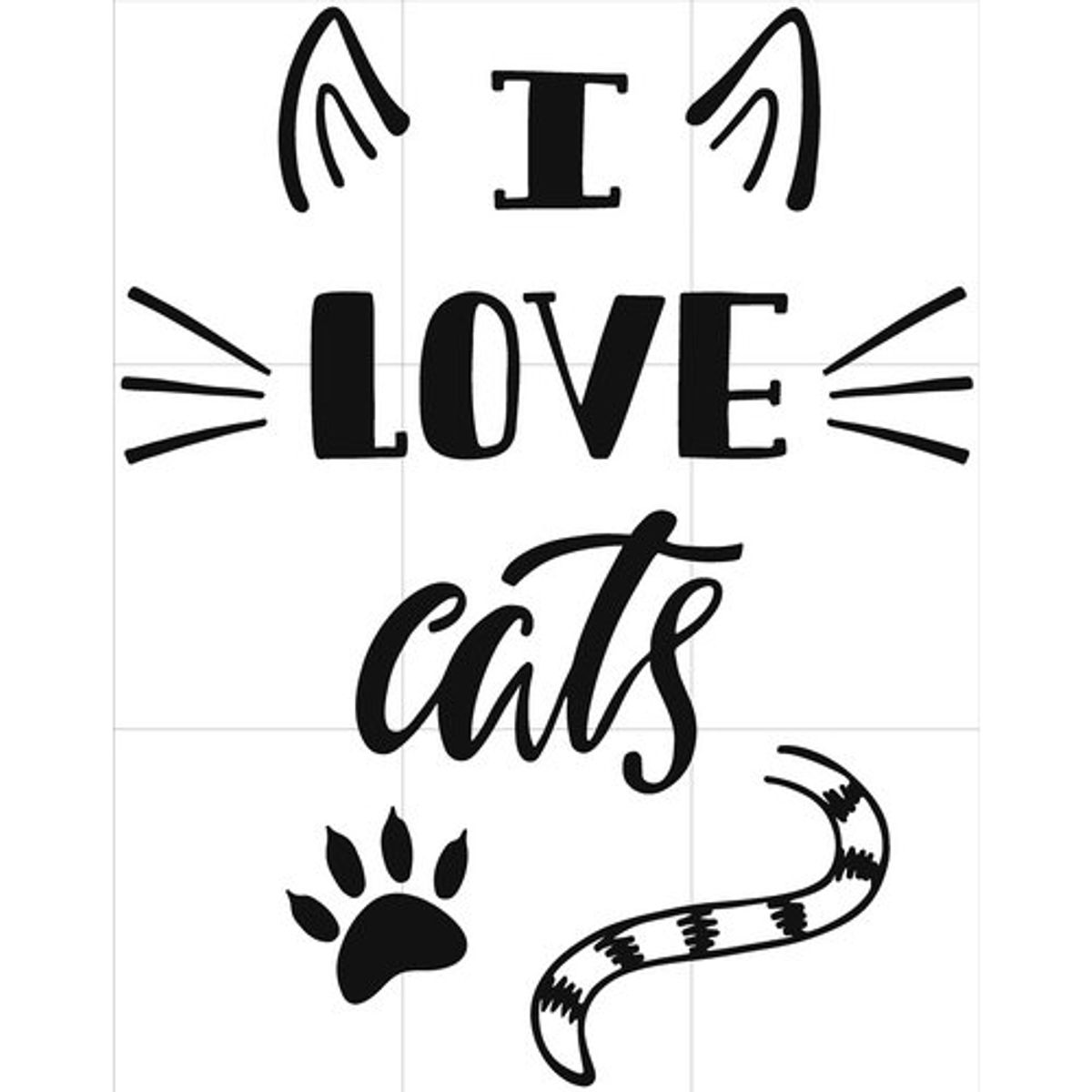 GENERICO - Decomural Love Cats Handwritten Kitty WS-80086