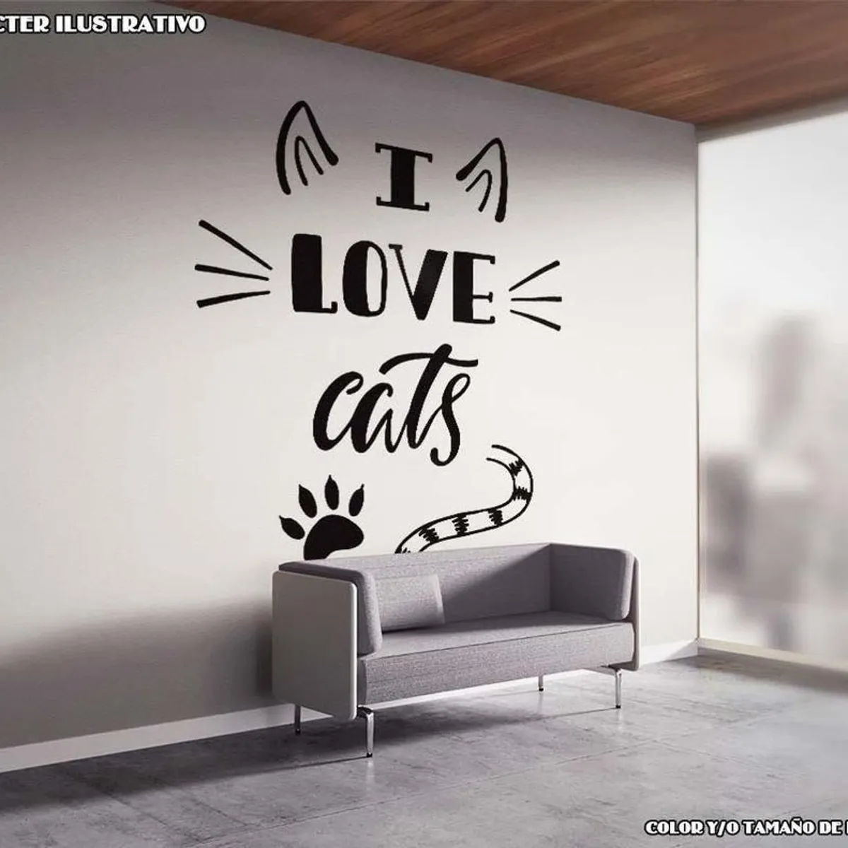GENERICO - Decomural Love Cats Handwritten Kitty WS-80086