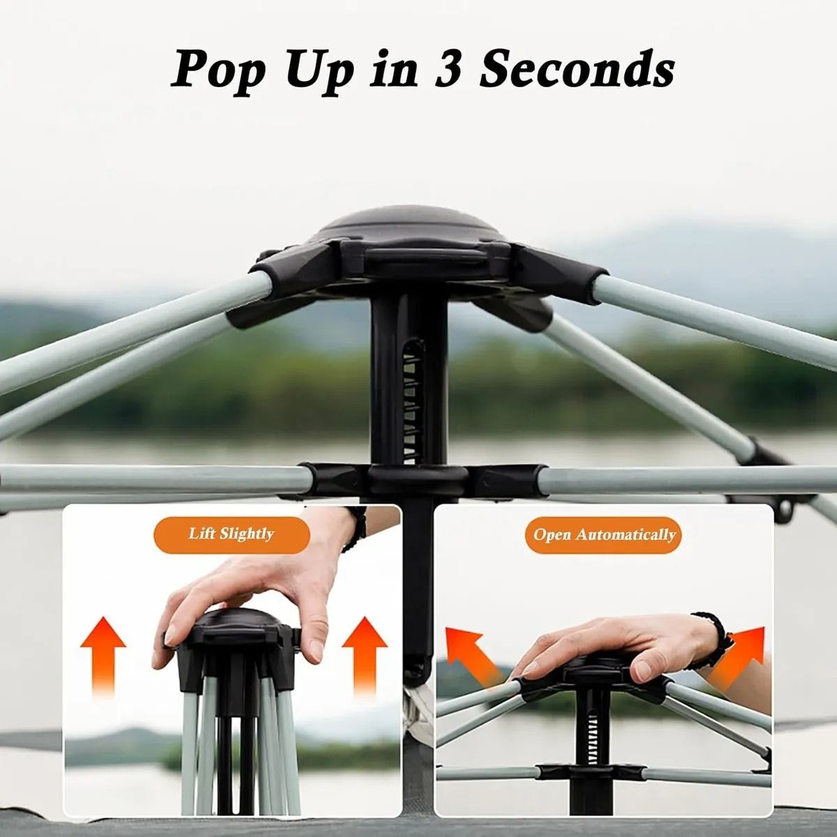 EVERSO - Tienda Campaña Casa Camping Acampar Capacidad 4-6 personas