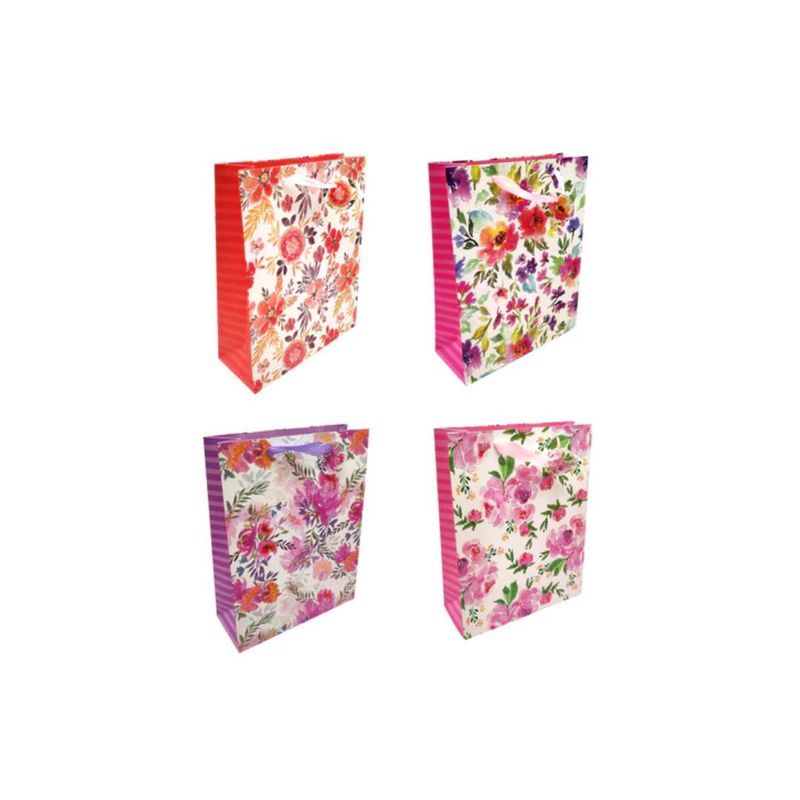 GENERICO - Bolsa de Regalo Floreado Glitter 12PCS 30X40CM