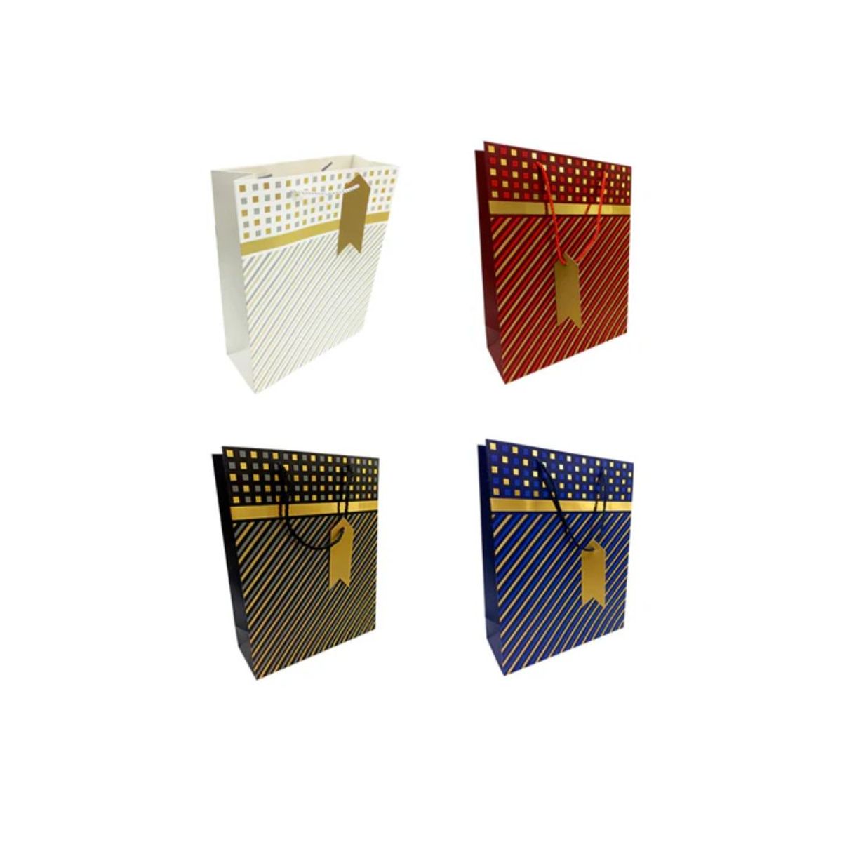 GENERICO - Bolsa de Regalo Golden Stripes 12pcs 18x23cm